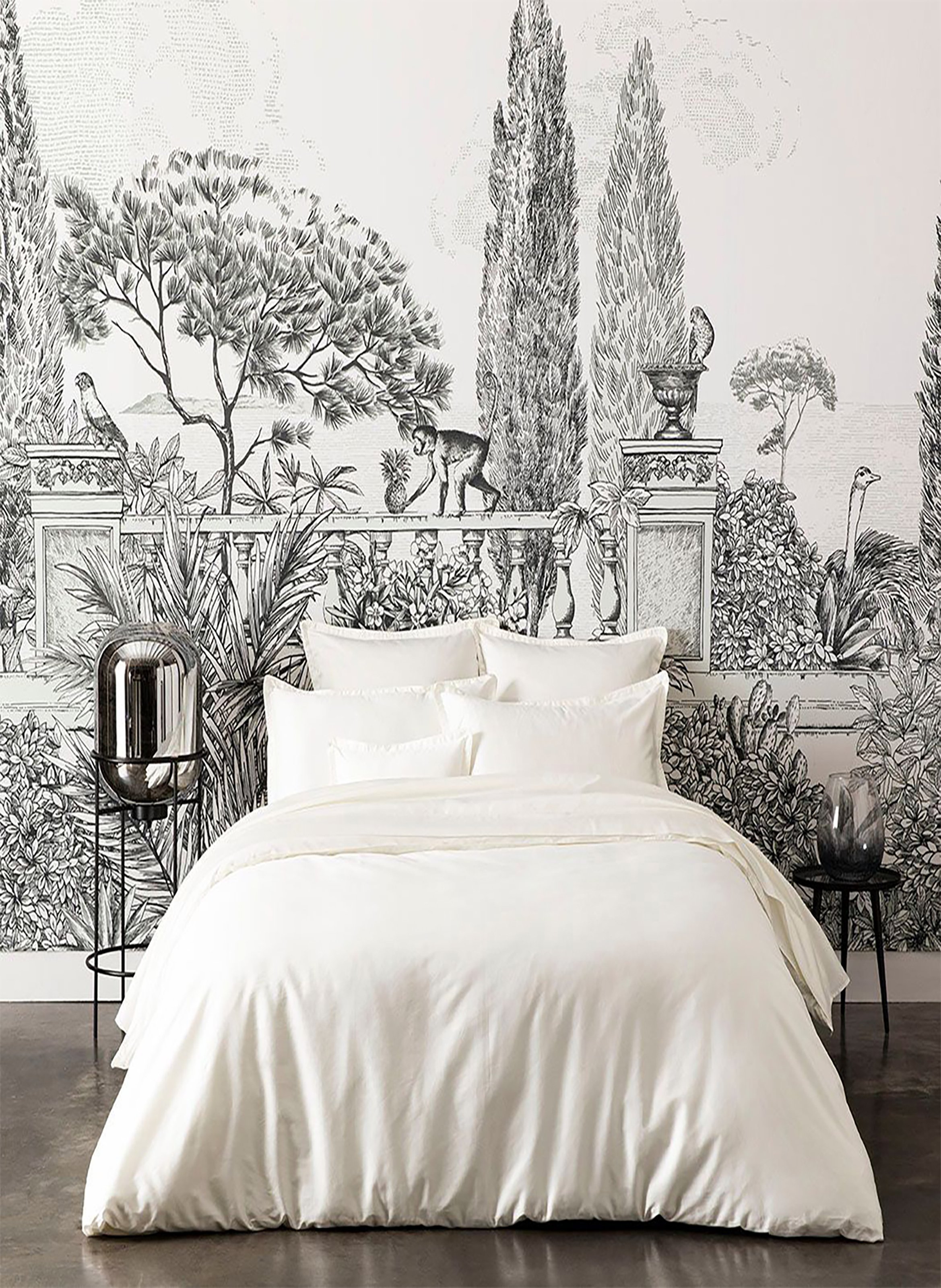 Drap housse uni en satin de coton bio, teophile ALEXANDRE TURPAULT Blanc