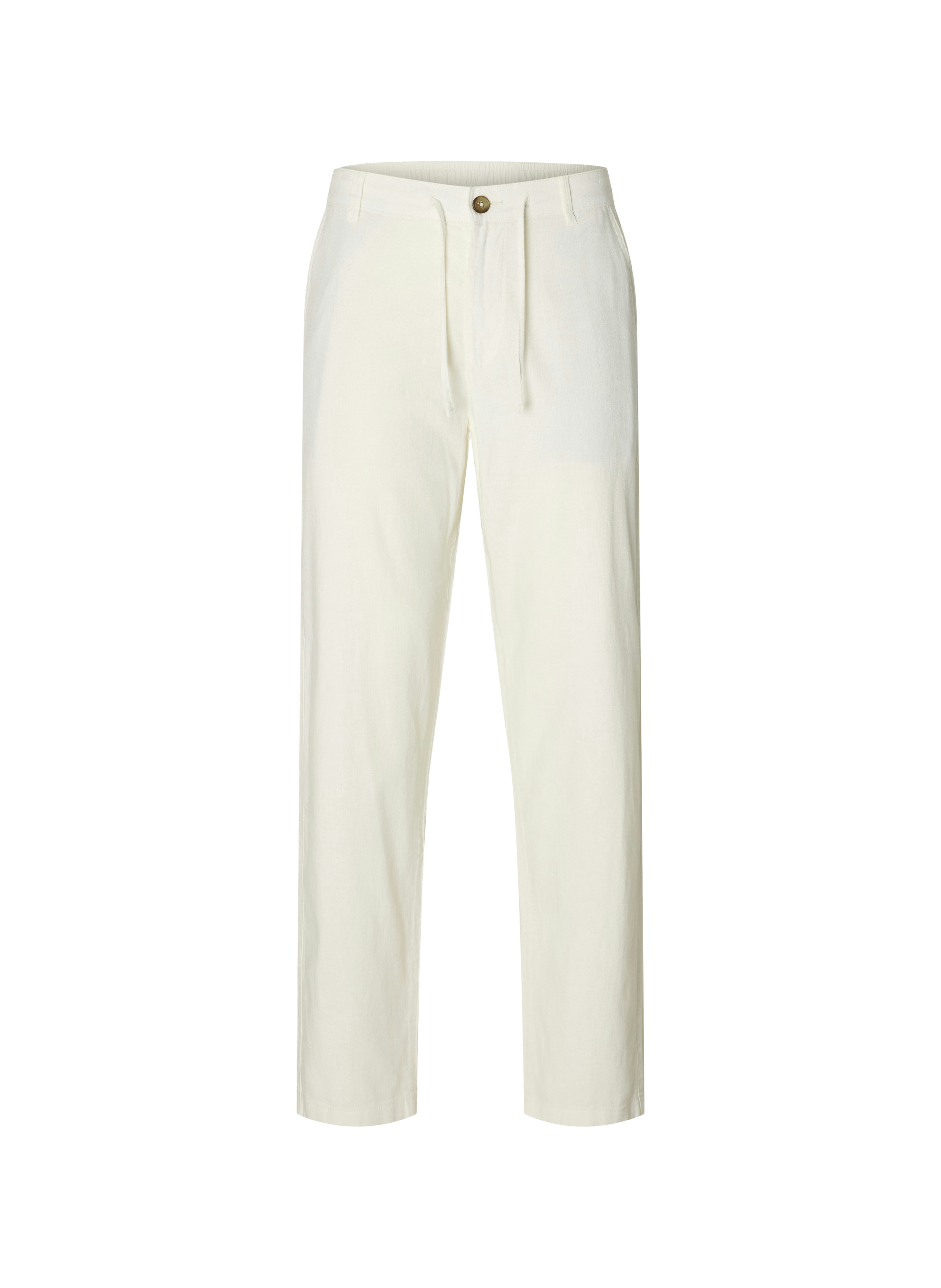 Pantalon en coton et lin SELECTED Bleu