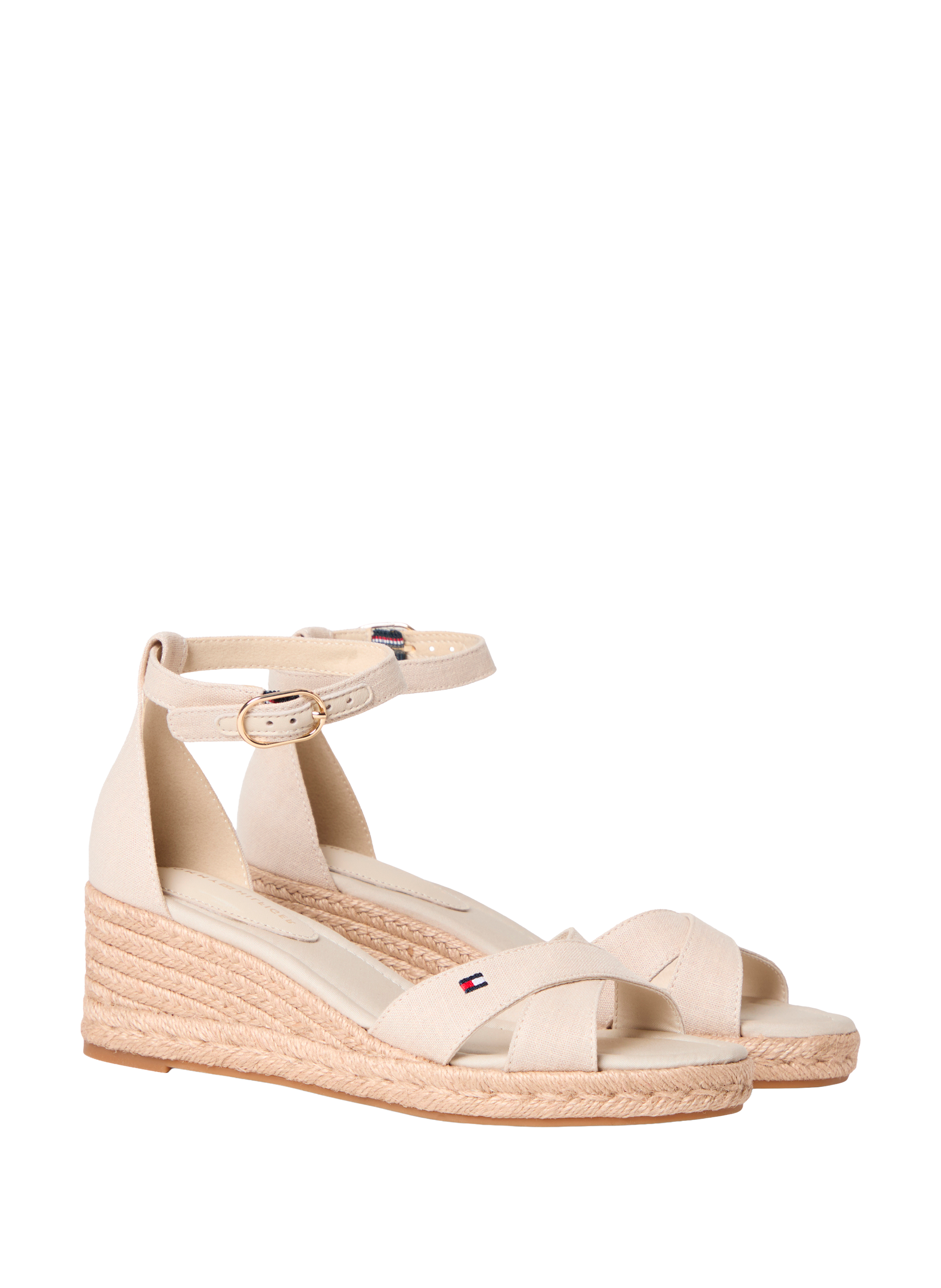 Espadrilles compensées en toile TOMMY HILFIGER Beige