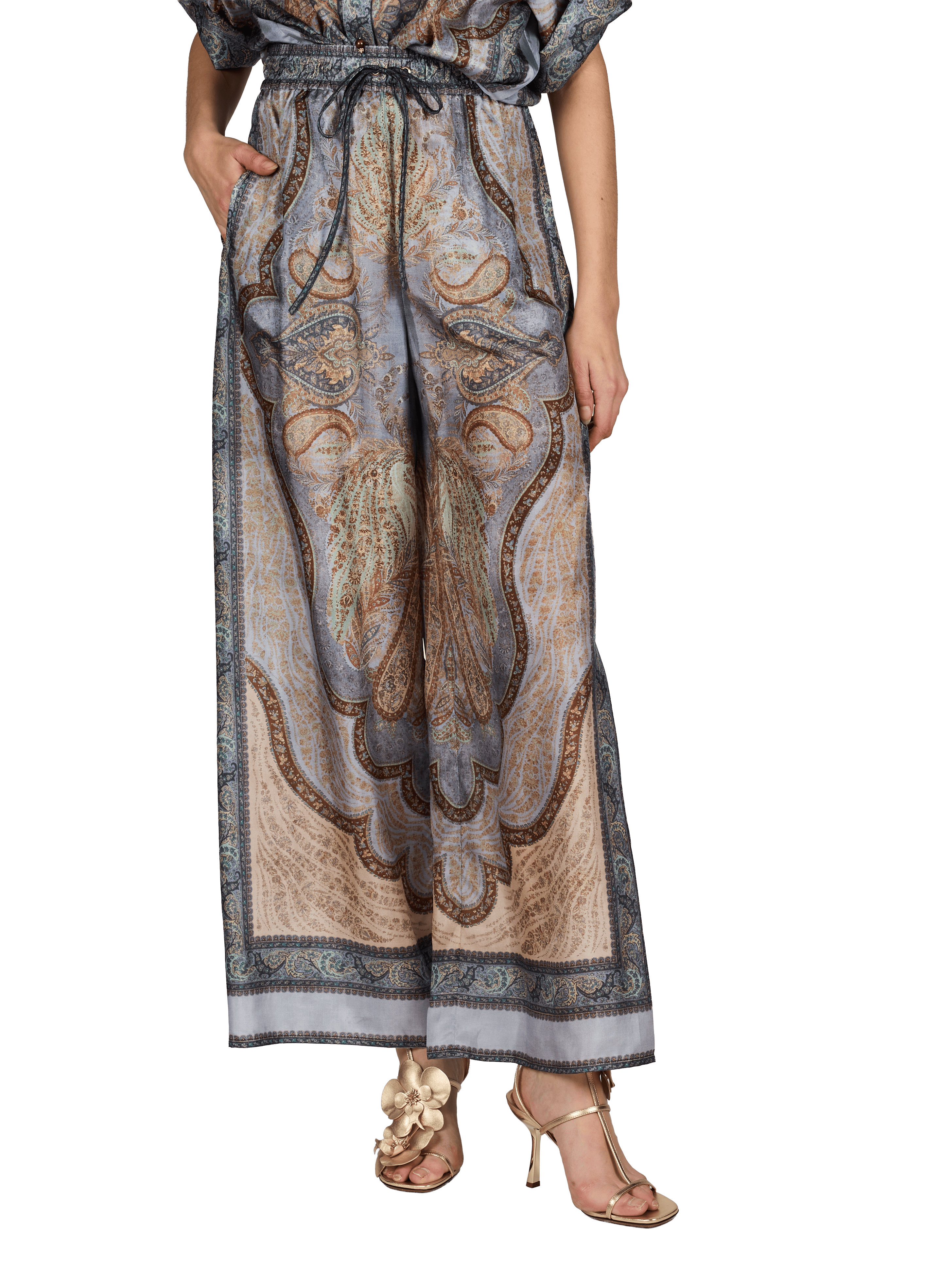 Printed silk fluid pants ZIMMERMANN Multicolour