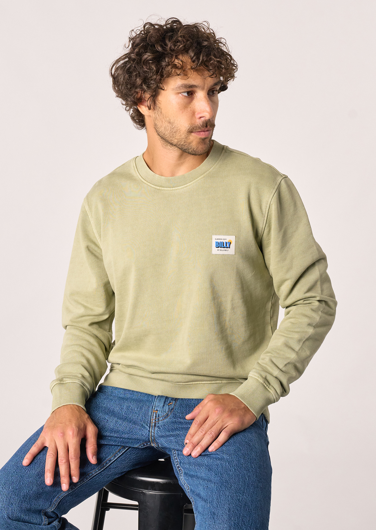 Sweatshirt vintage en coton biologique BILLYBELT Vert