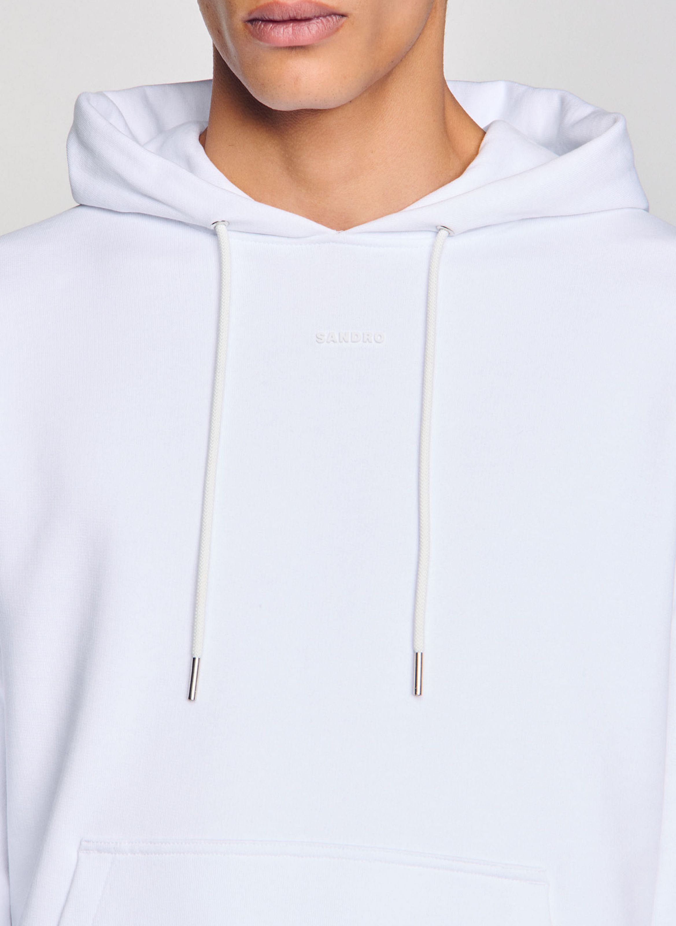 Sweat droit en coton SANDRO Blanc