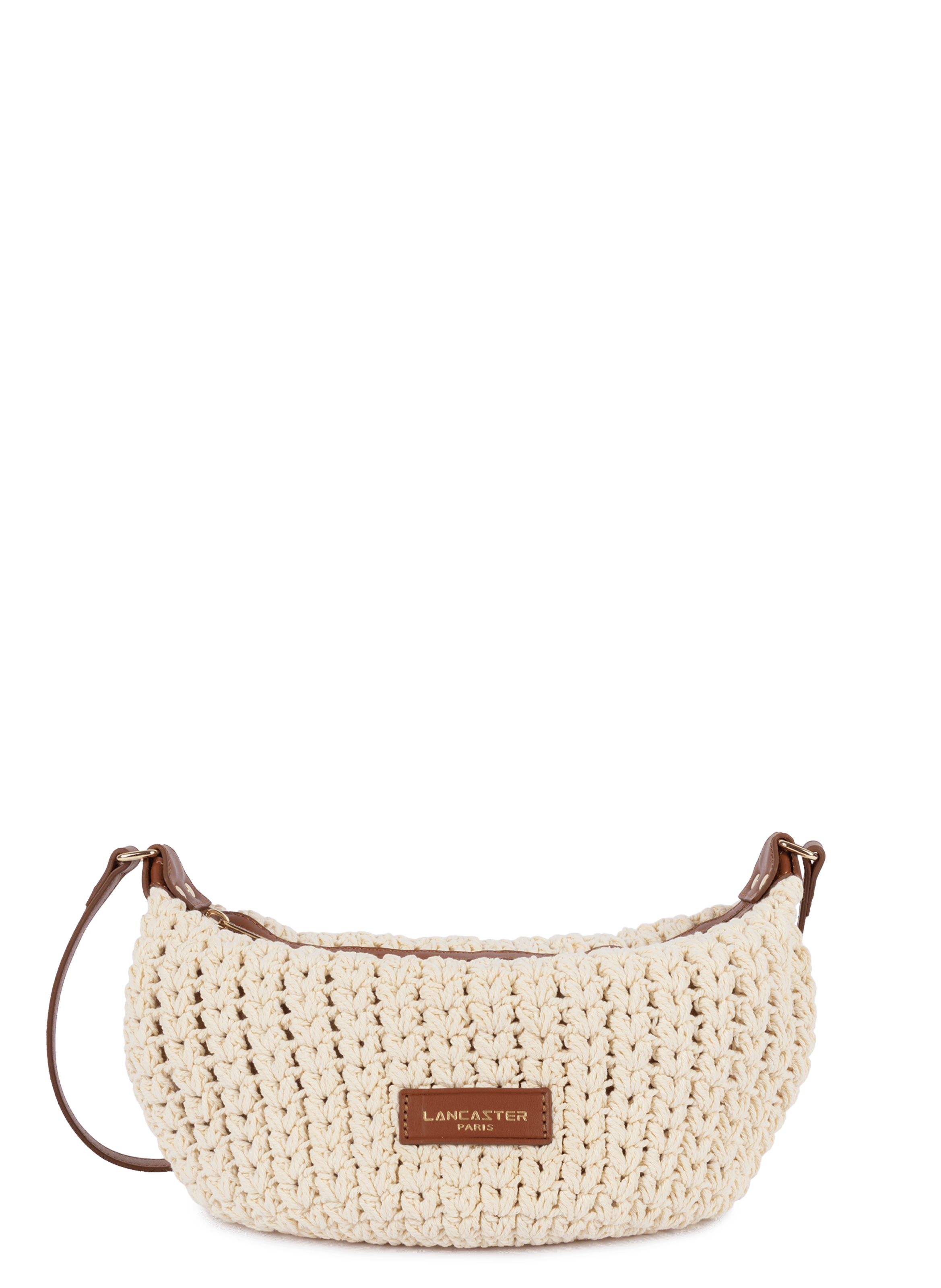 Petit sac besace - tressé coton LANCASTER Marron