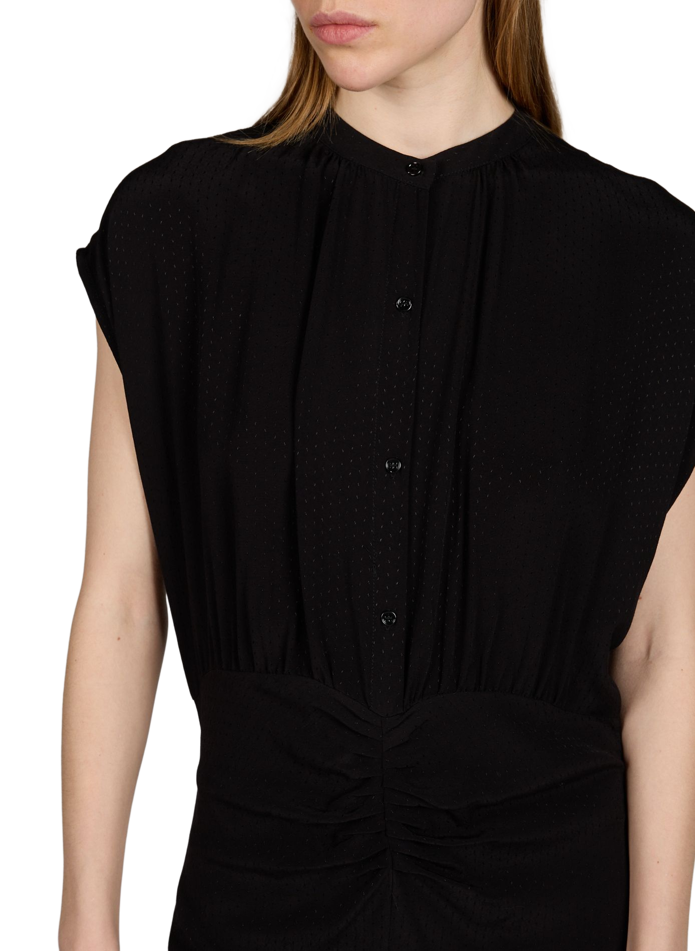 Long Jacquard Button-Up Dress ARTLOVE Black