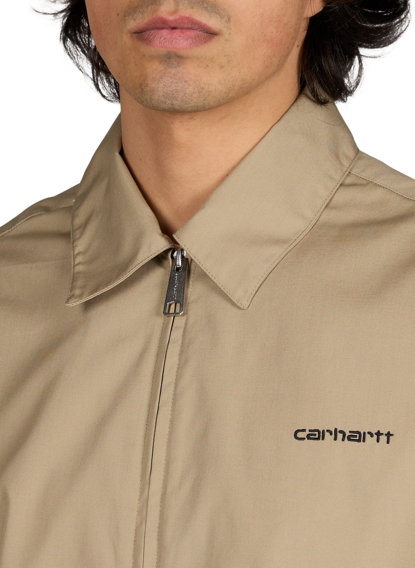 Shirt with zip collar and short sleeves CARHARTT WIP Beige