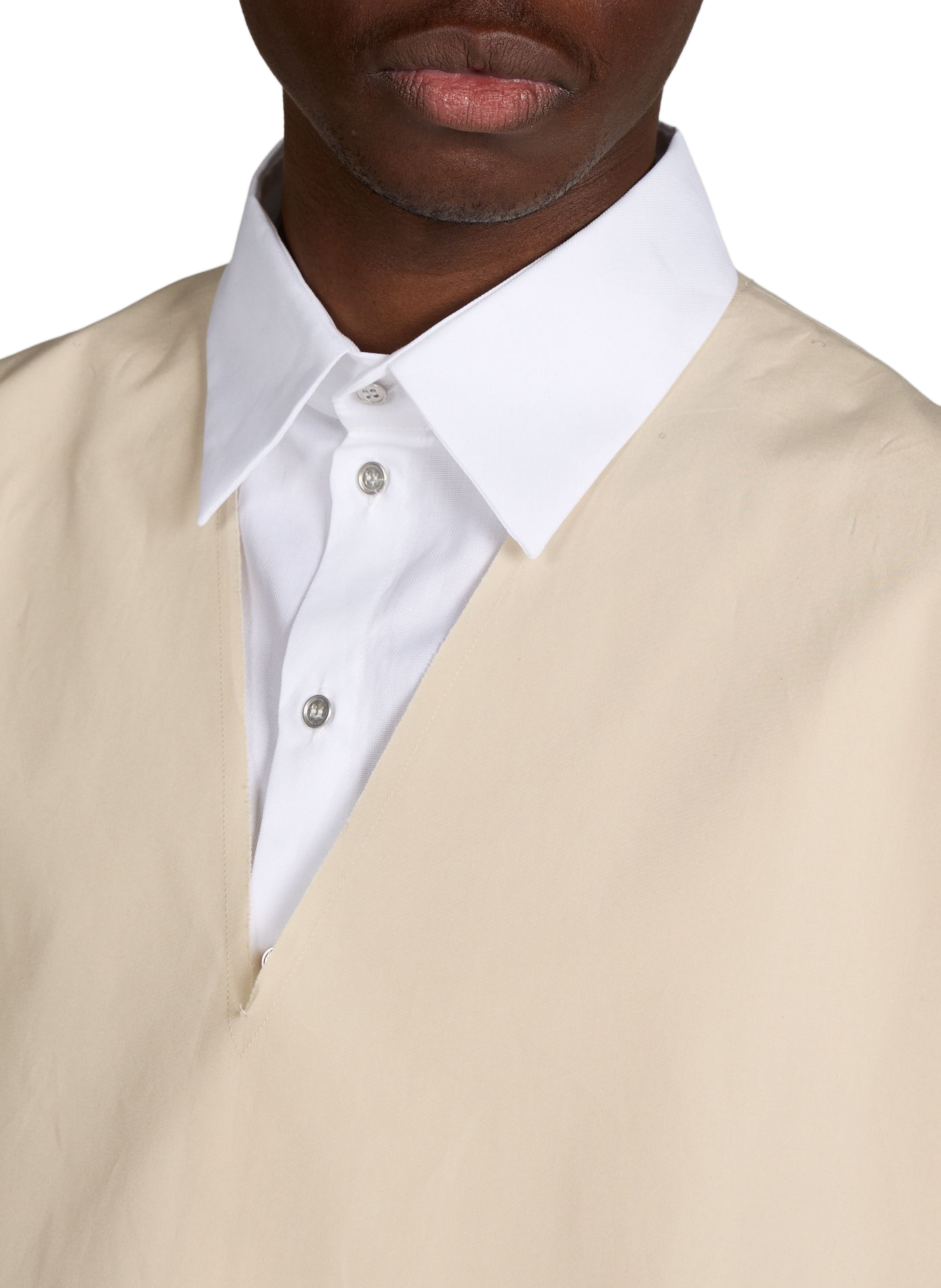 Cotton polo neck sweater SONIA CARRASCO Beige