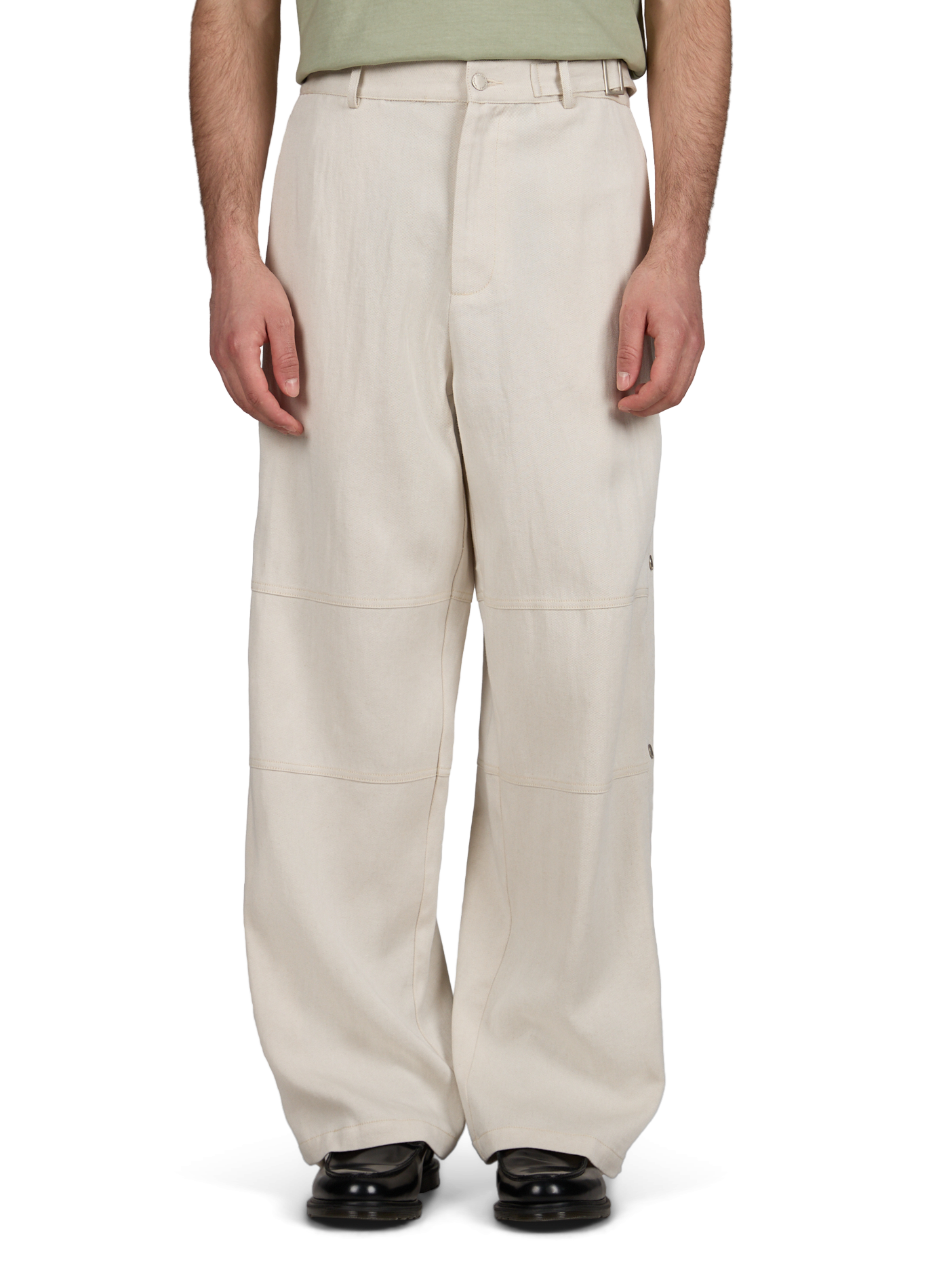 Wide-leg Knox trousers in mixed cotton CARRER Beige