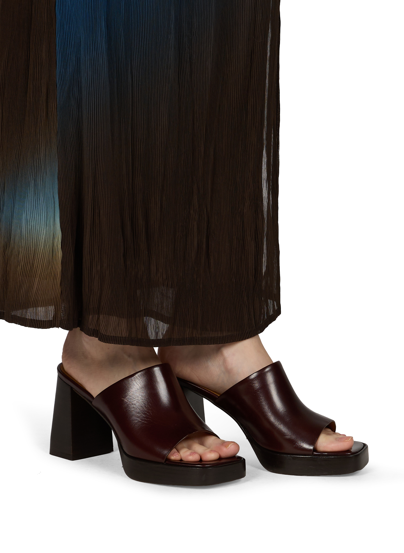 Renata leather high heel mules BOBBIES Brown