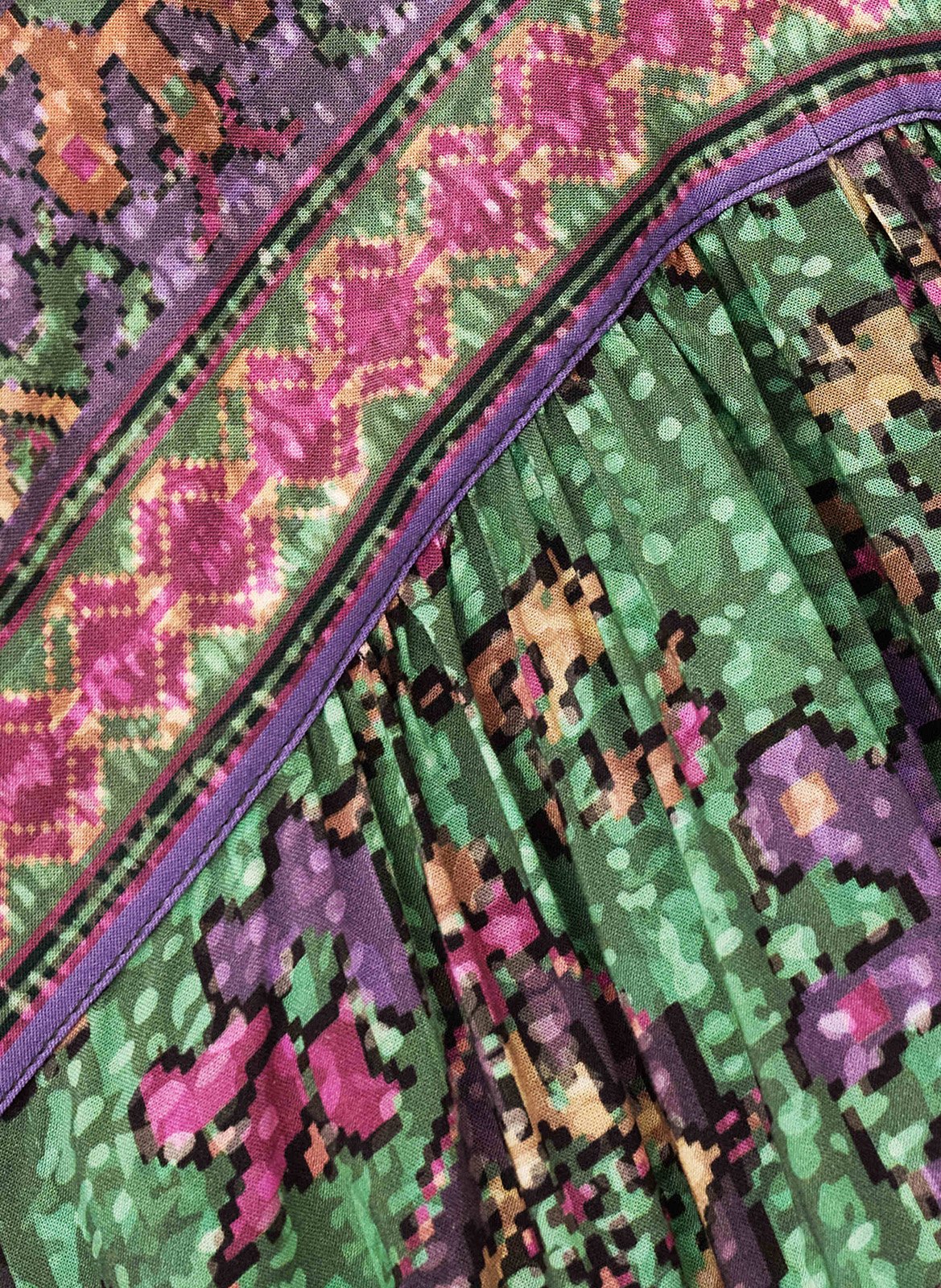 Robe longue col v pipa Vert