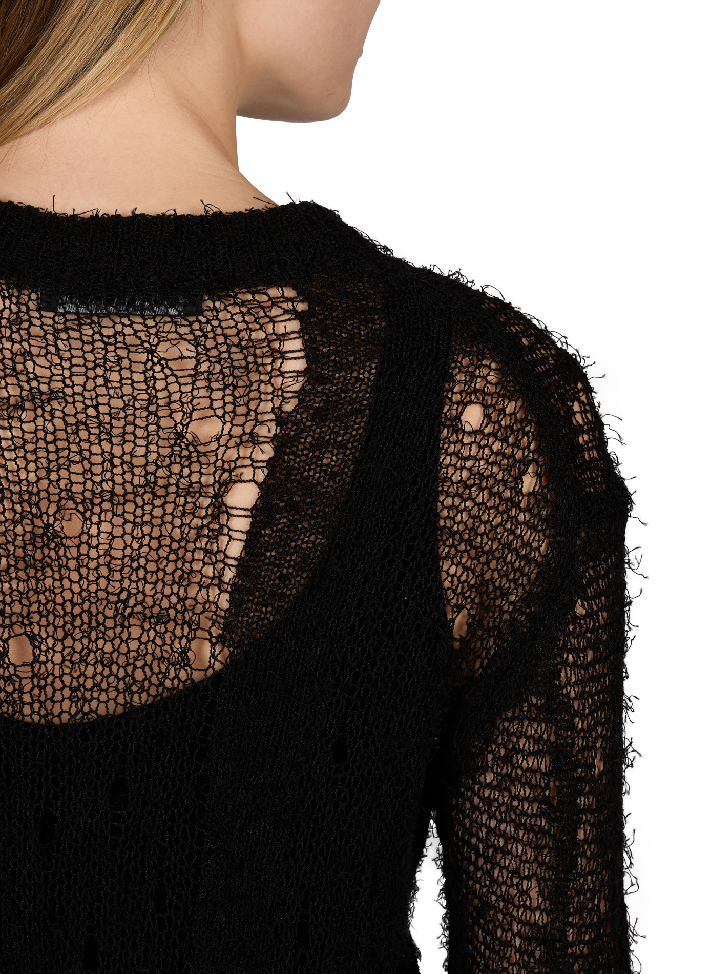 Cardigan maille large en lin et coton mélangés OUR LEGACY Noir