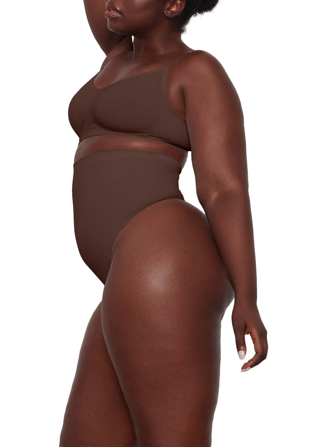 String moulant taille-haute Brown