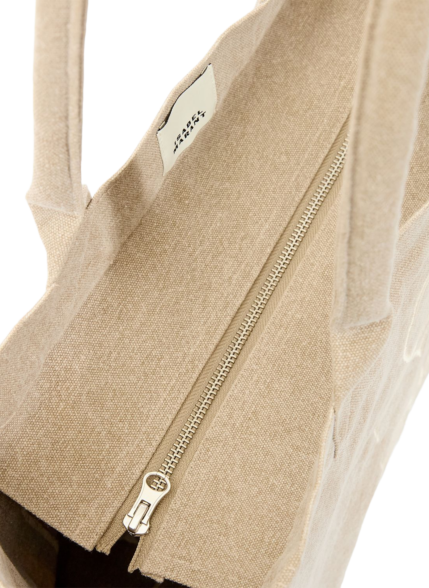 Yenky Zipped logo washed cotton tote bag ISABEL MARANT Beige