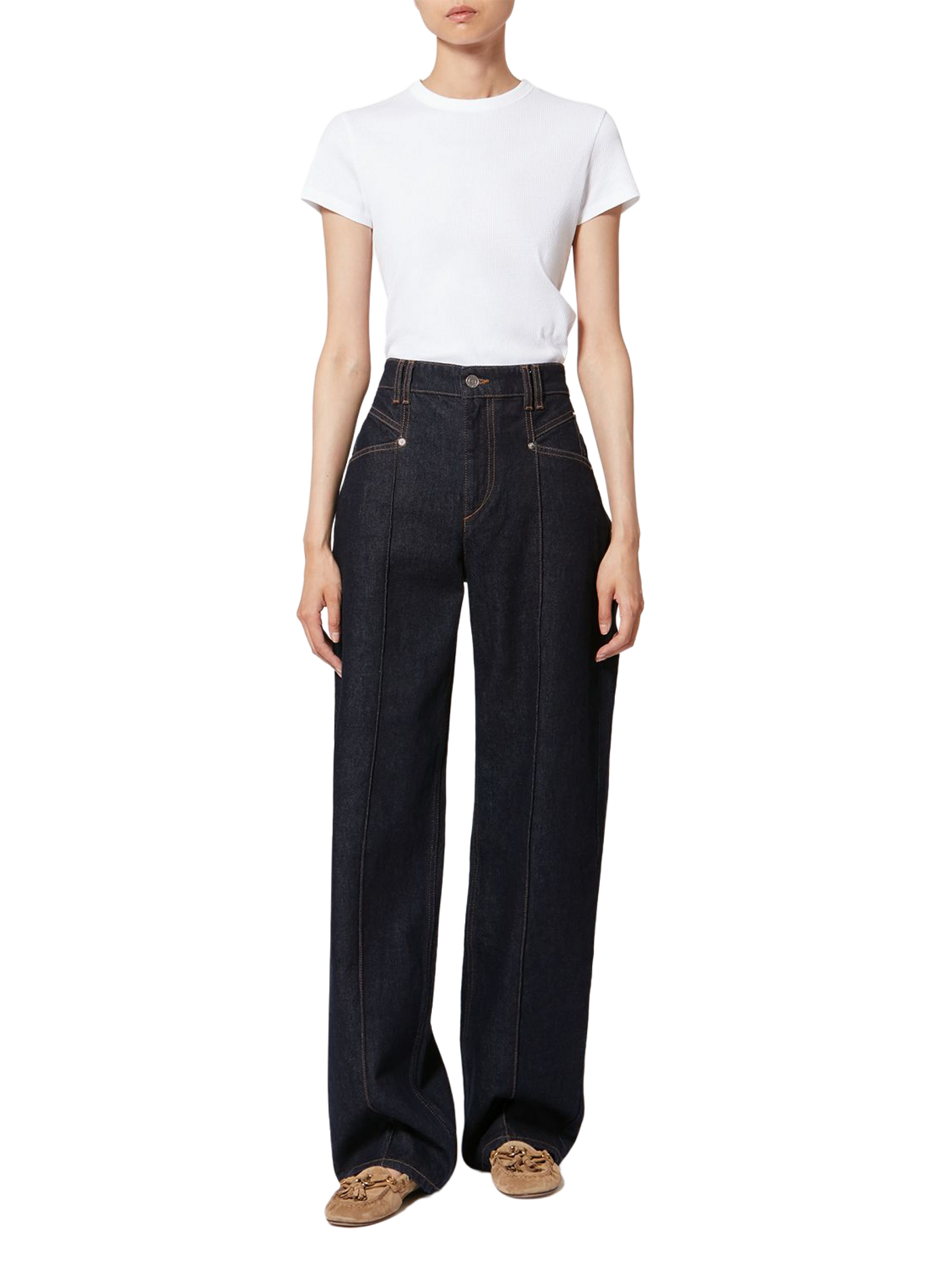 Straight Leg Drolane Jeans in Cotton Denim Blue