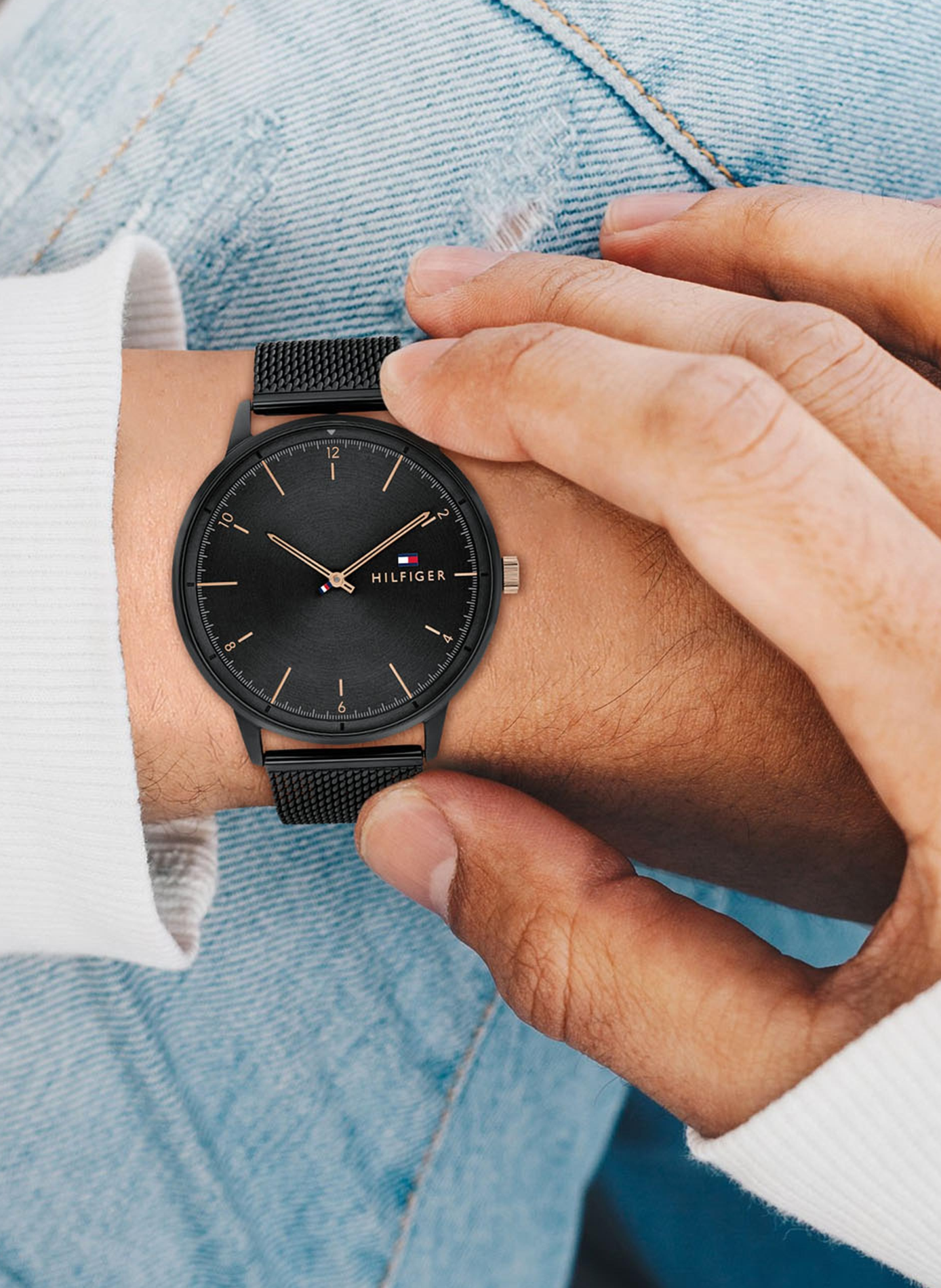 Montre quartz Hendrix en acier inoxydable TOMMY HILFIGER MONTRES Noir