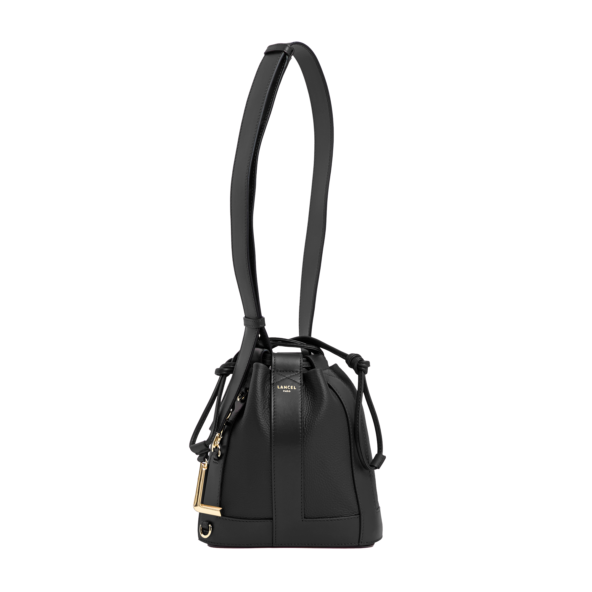 Sac seau elles de lancel en cuir de vachette graine LANCEL Noir