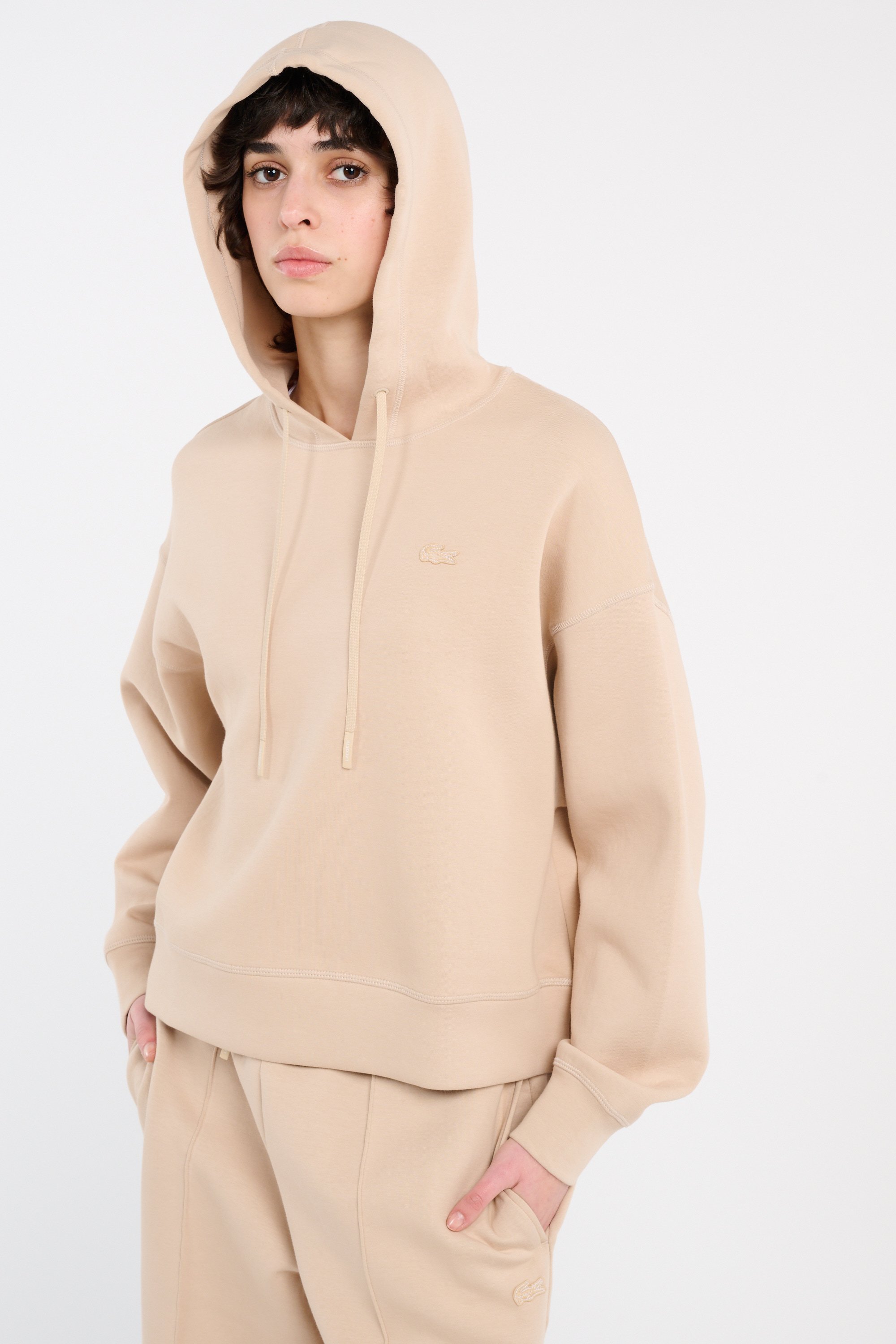 Hoodie sweatshirt LACOSTE Beige