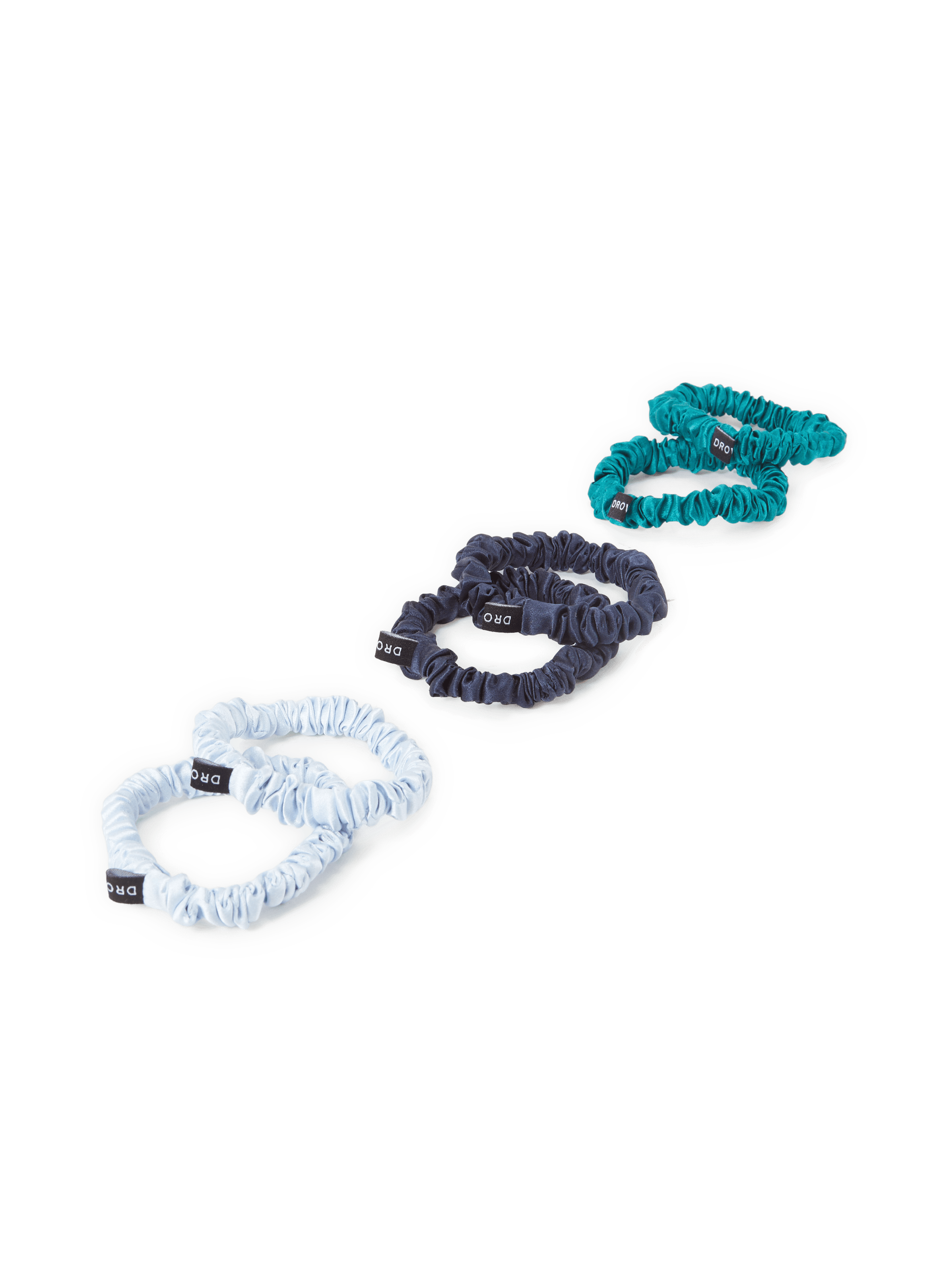 Set aus 3 Seiden-Scrunchies DROWSY Mehrfarbig