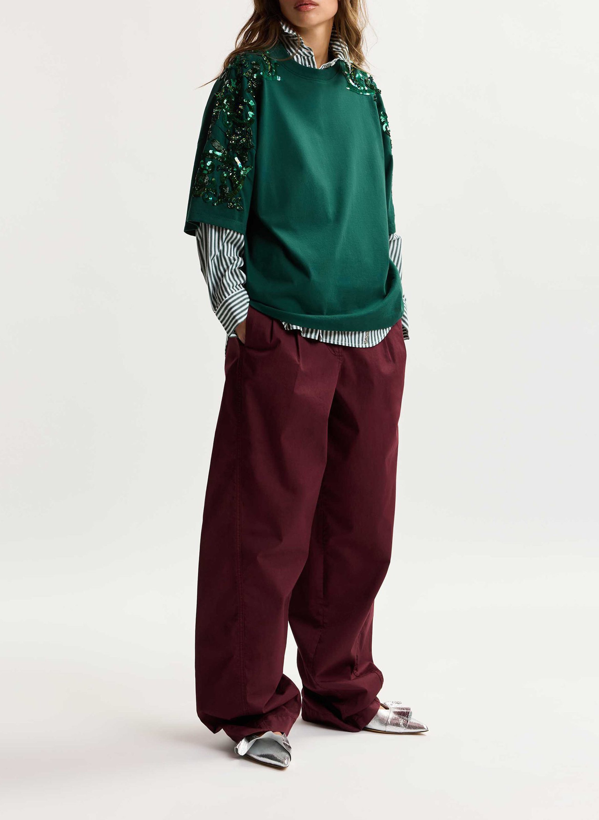 Tee-shirt oversize col rond kangoo ESSENTIEL ANTWERP Vert