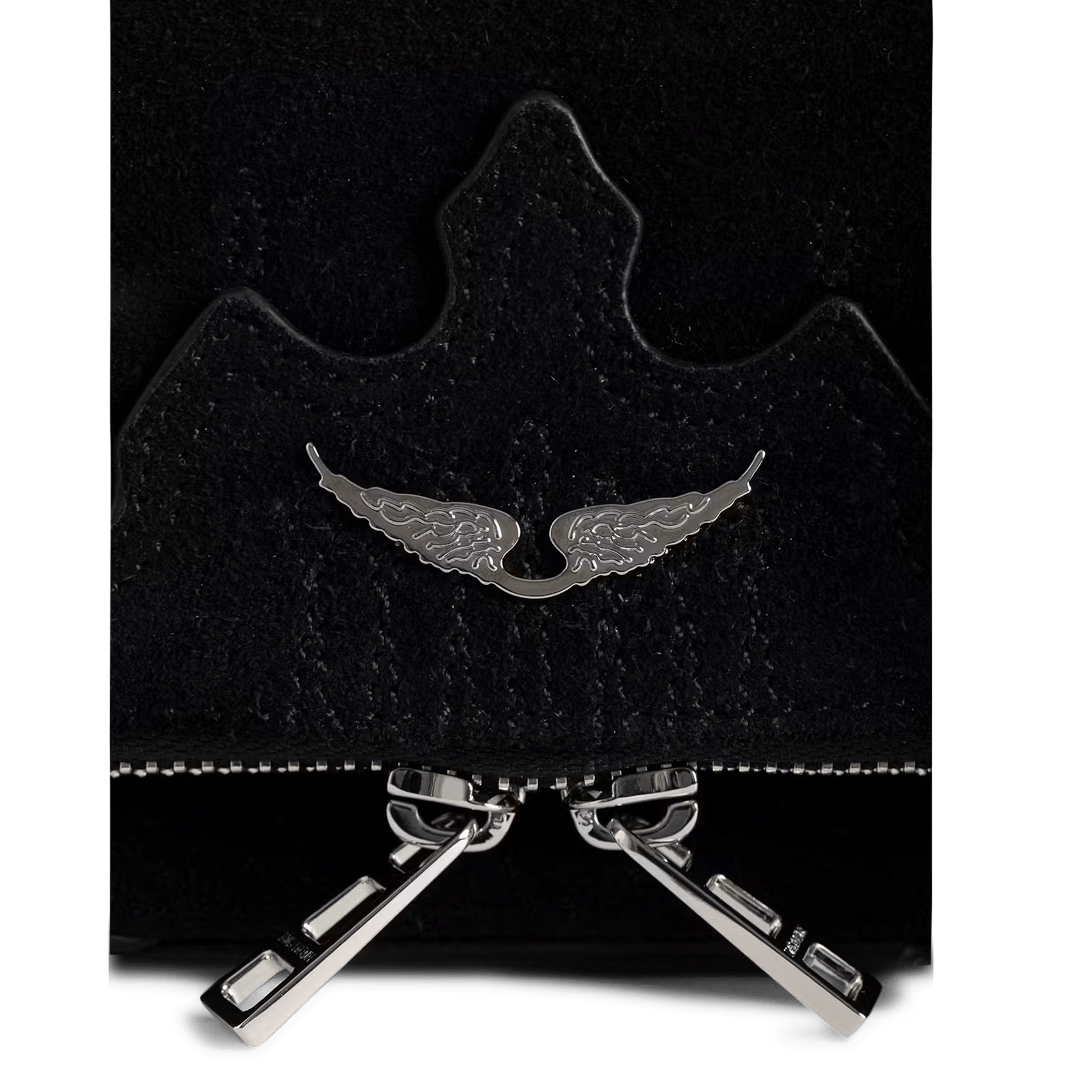 Sac bandoulière en cuir velours rock mini ZADIG&VOLTAIRE Noir
