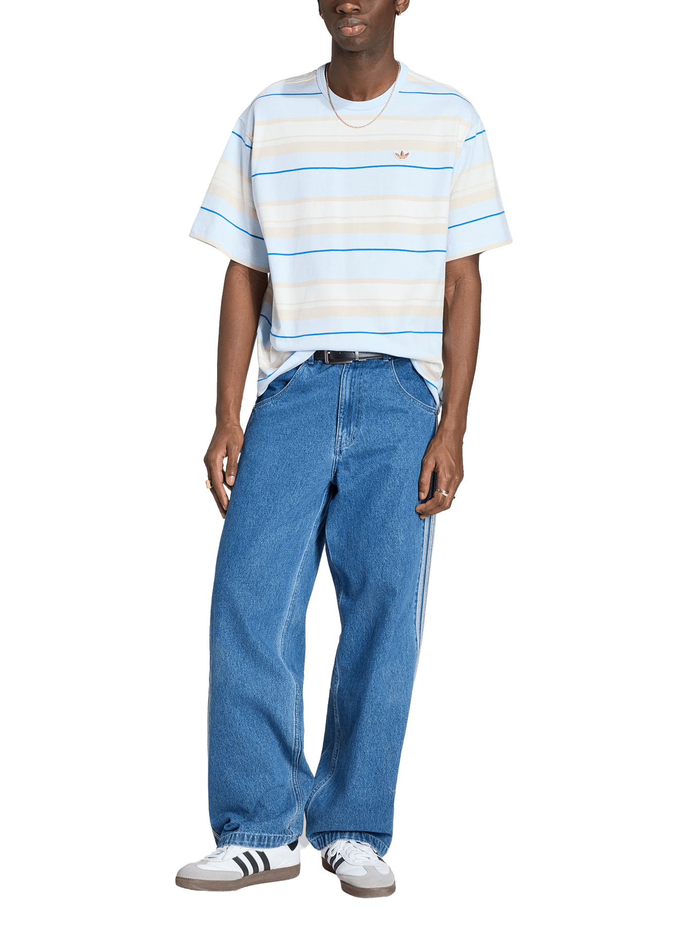 T-shirt droit rayé  ADIDAS Bleu