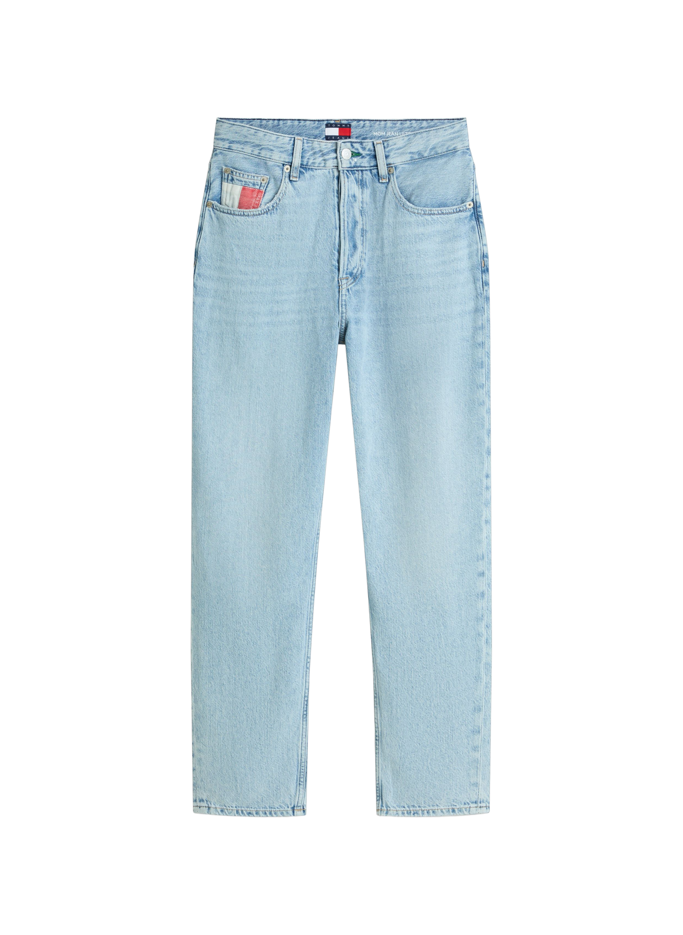 Jean droit en coton TOMMY HILFIGER Bleu