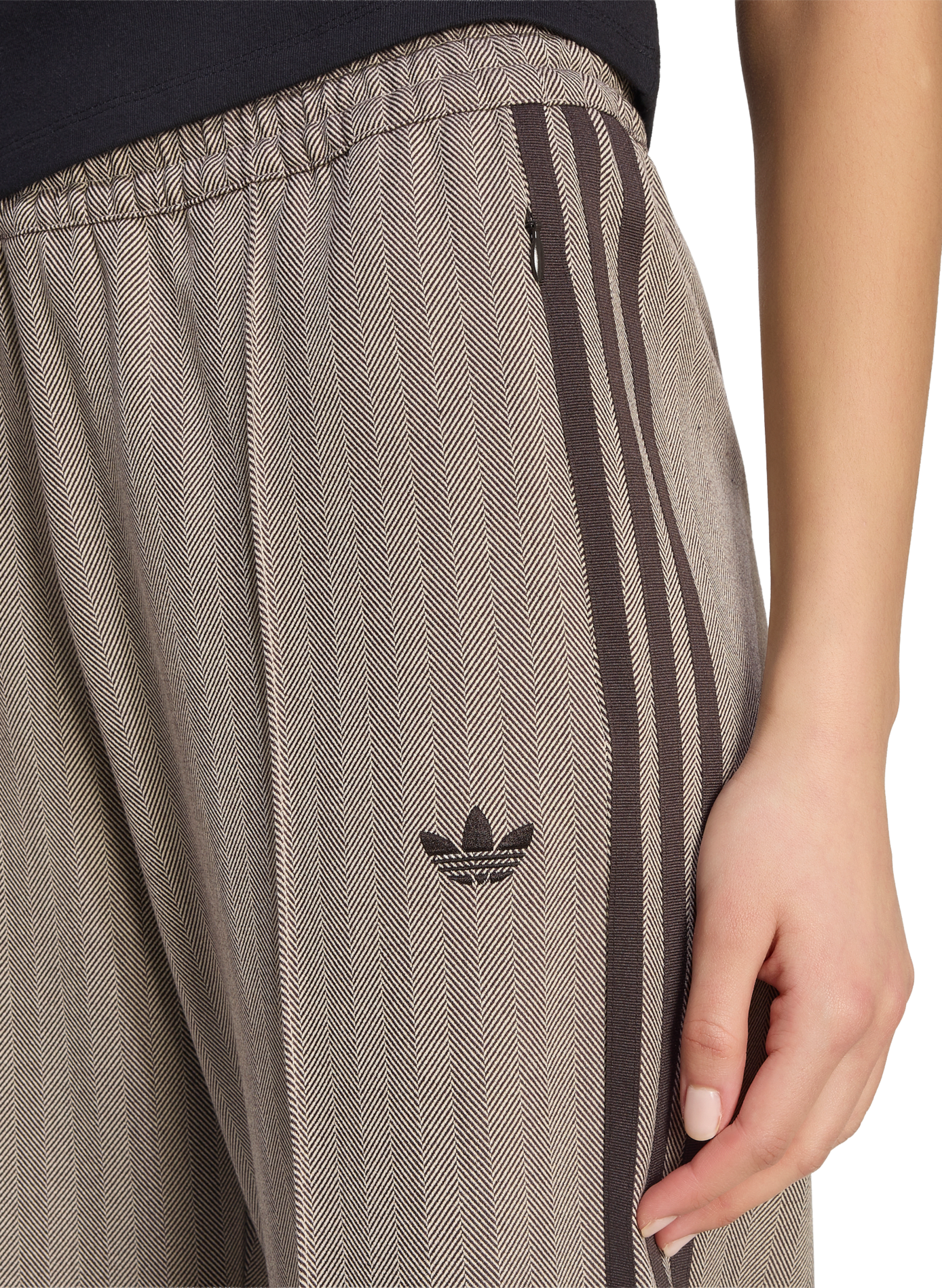 Pantalon logo à rayures ADIDAS Marron