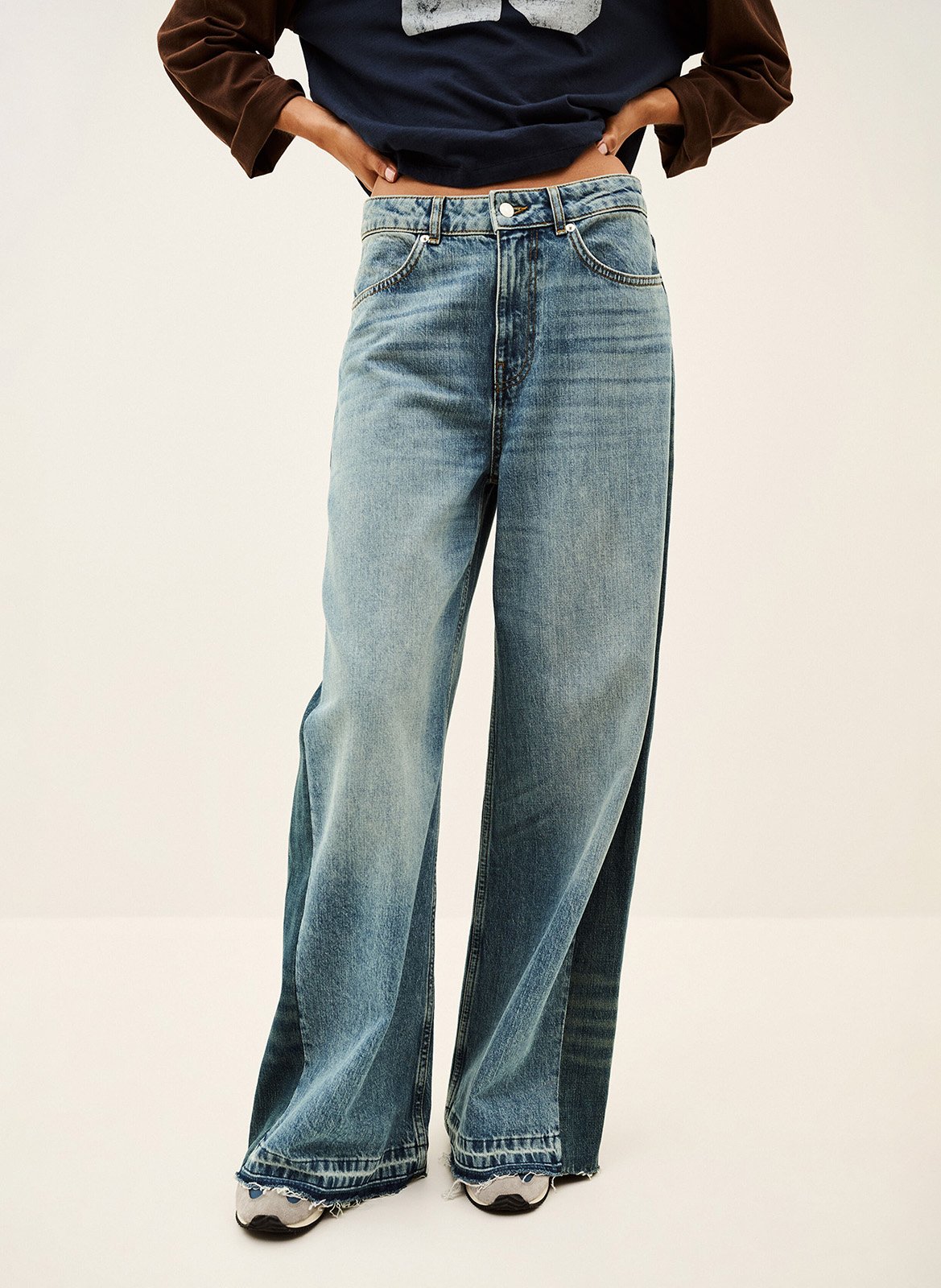 Wijde hoge taille jeans Mislav BA&SH Blauw
