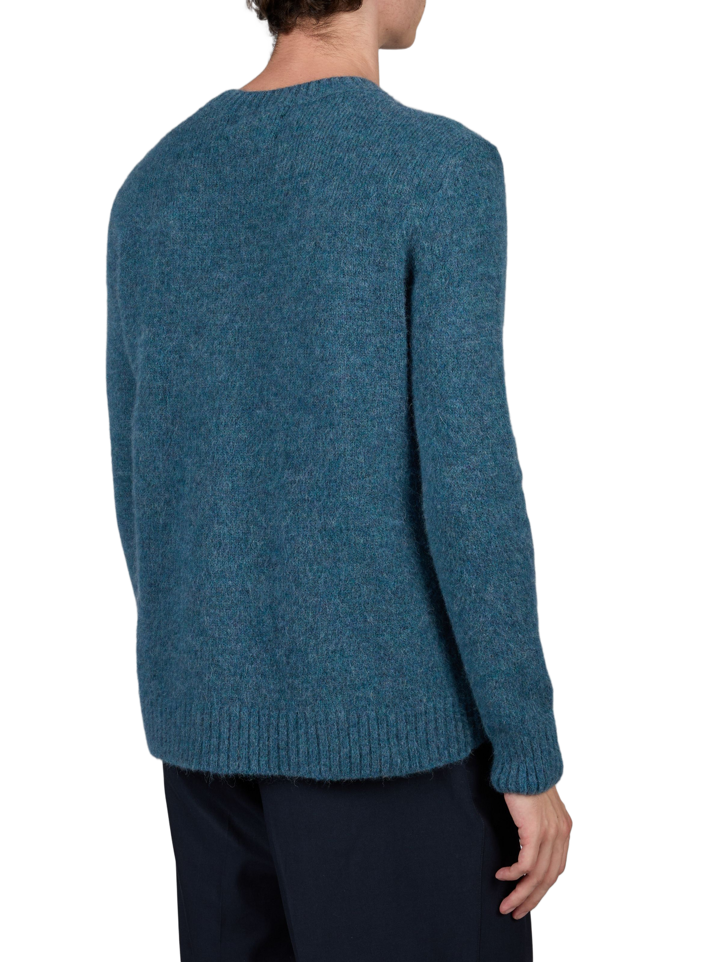 Pull Galpa col rond en alpaga mélangé SAISON 1865 Bleu