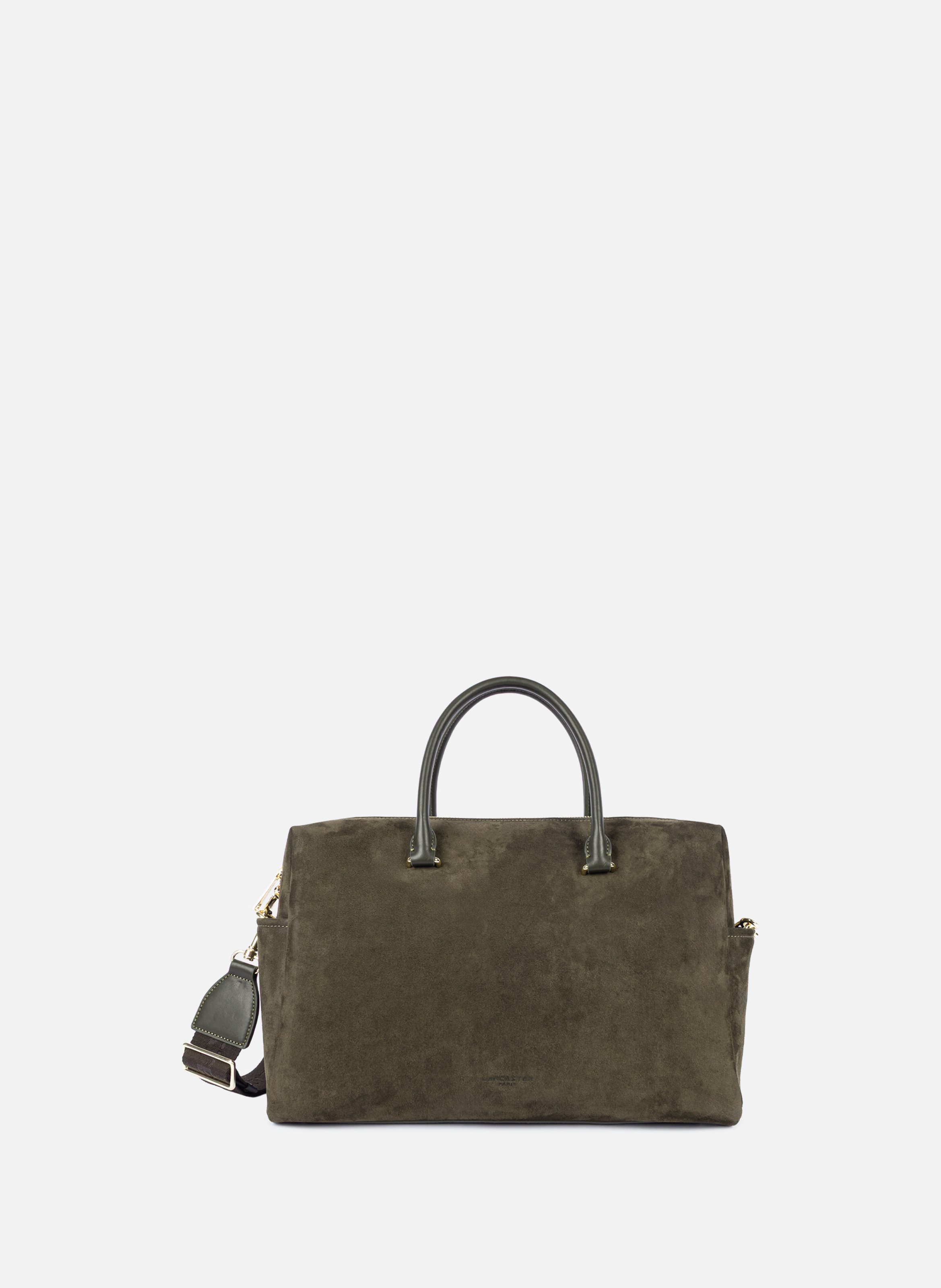 Sac cabas main - suède cube LANCASTER Kaki