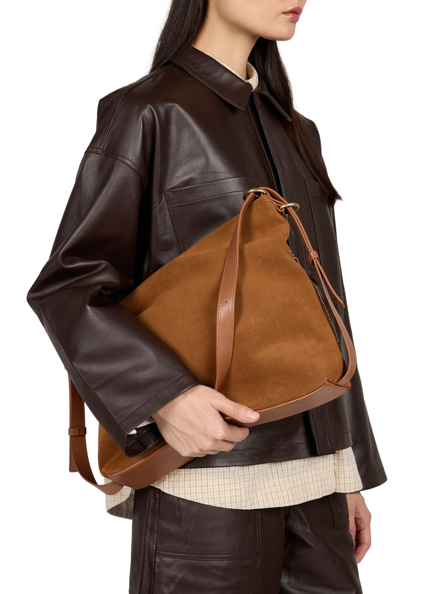 Sac porté épaule en cuir NAT & NIN Marron