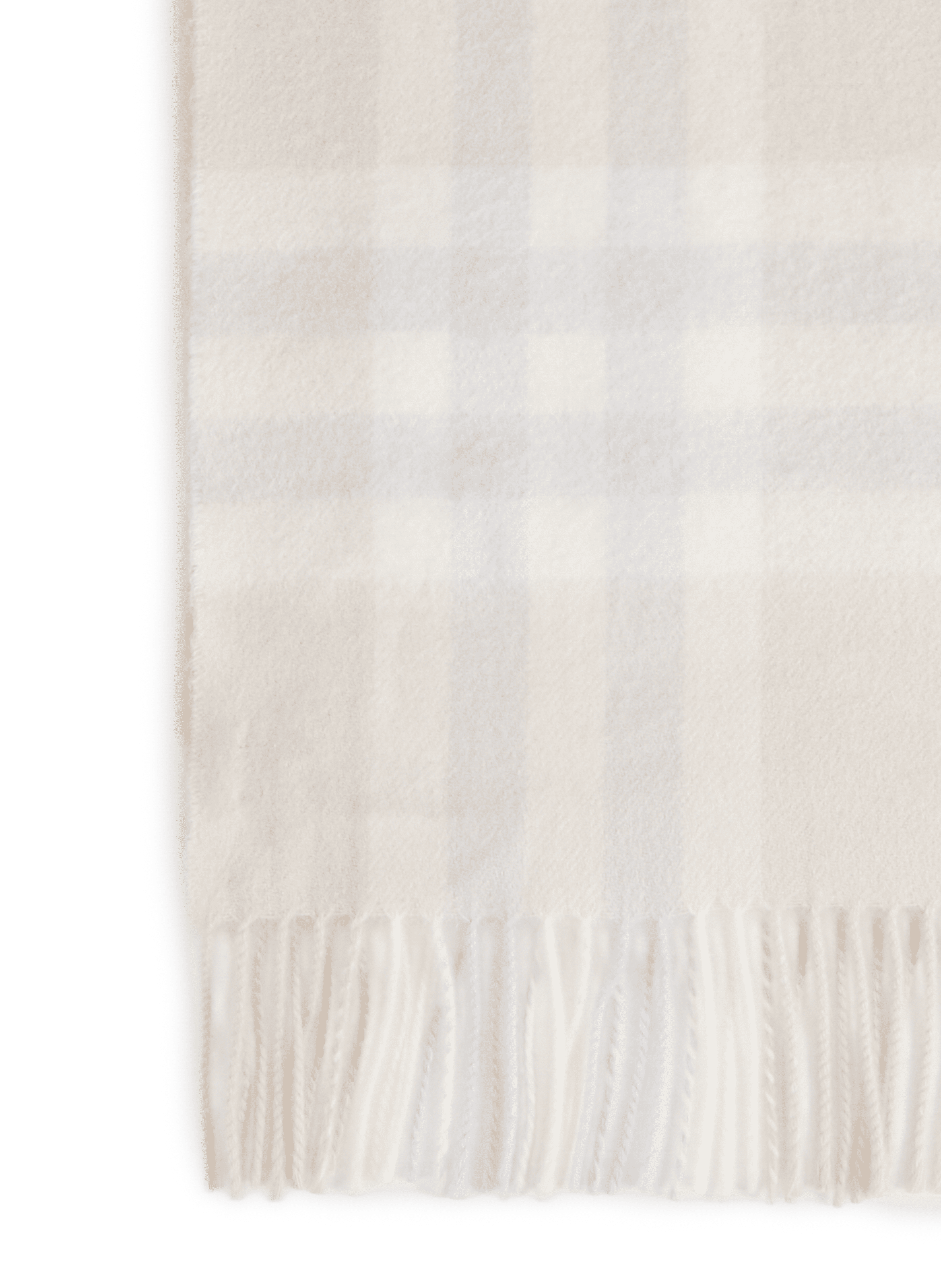 Printed cashmere scarf with fringes BURBERRY White