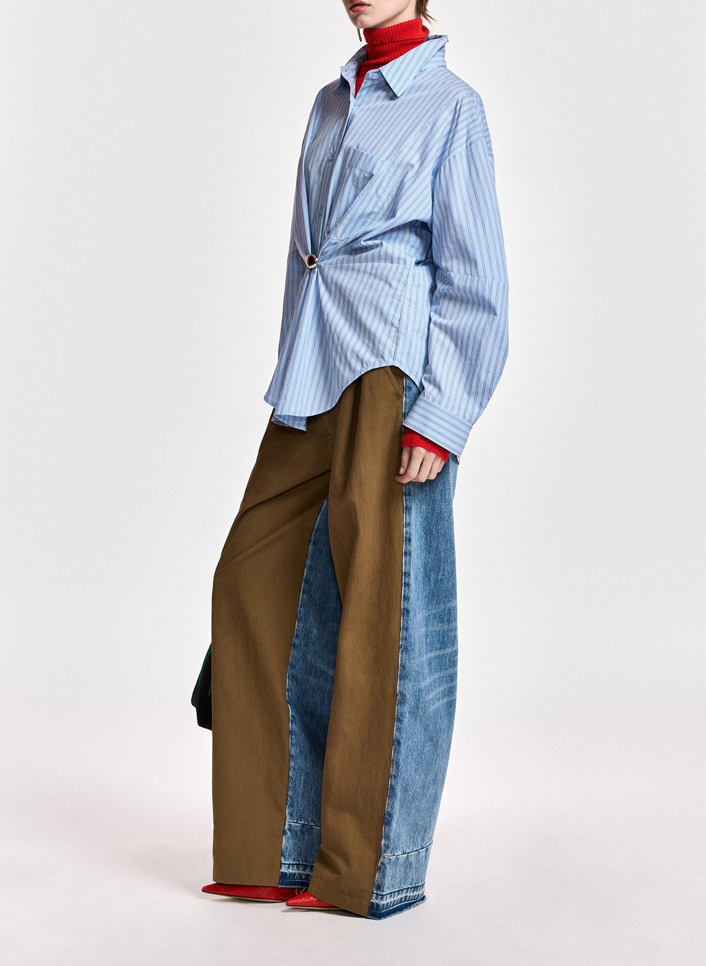 Chemise oversize rayée en coton bio kreative ESSENTIEL ANTWERP Bleu