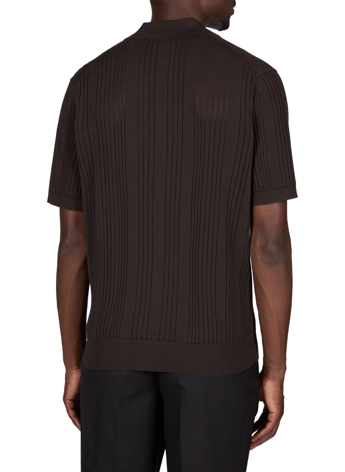 Pullover mit geradem Schnitt, Lochmuster und Polokragen VAN LAACK Braun