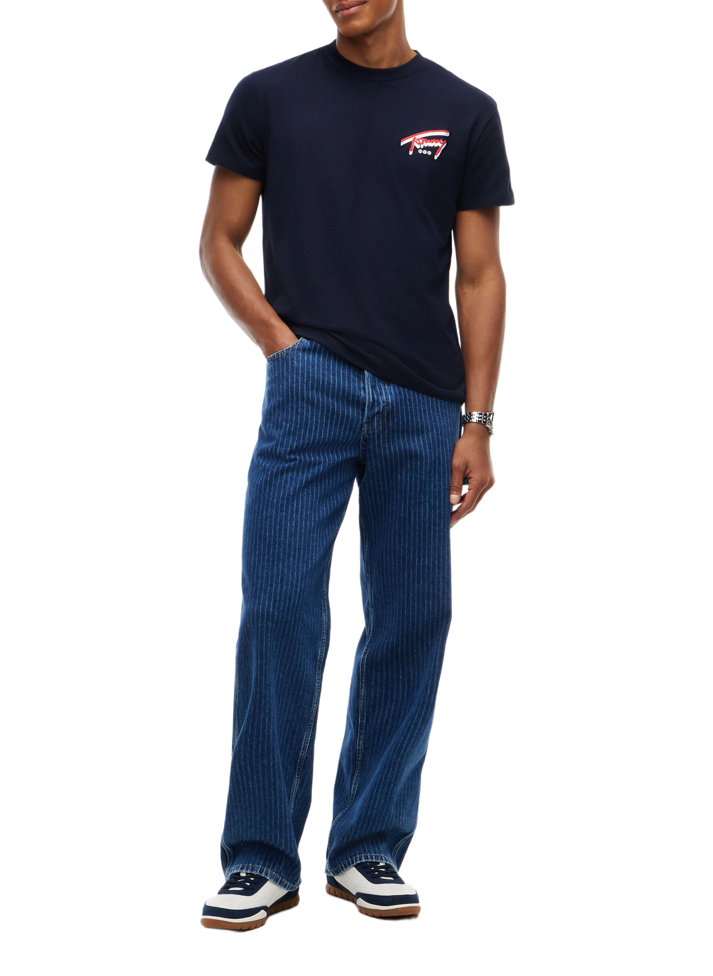 T-shirt droit col rond sérigraphié TOMMY HILFIGER Bleu
