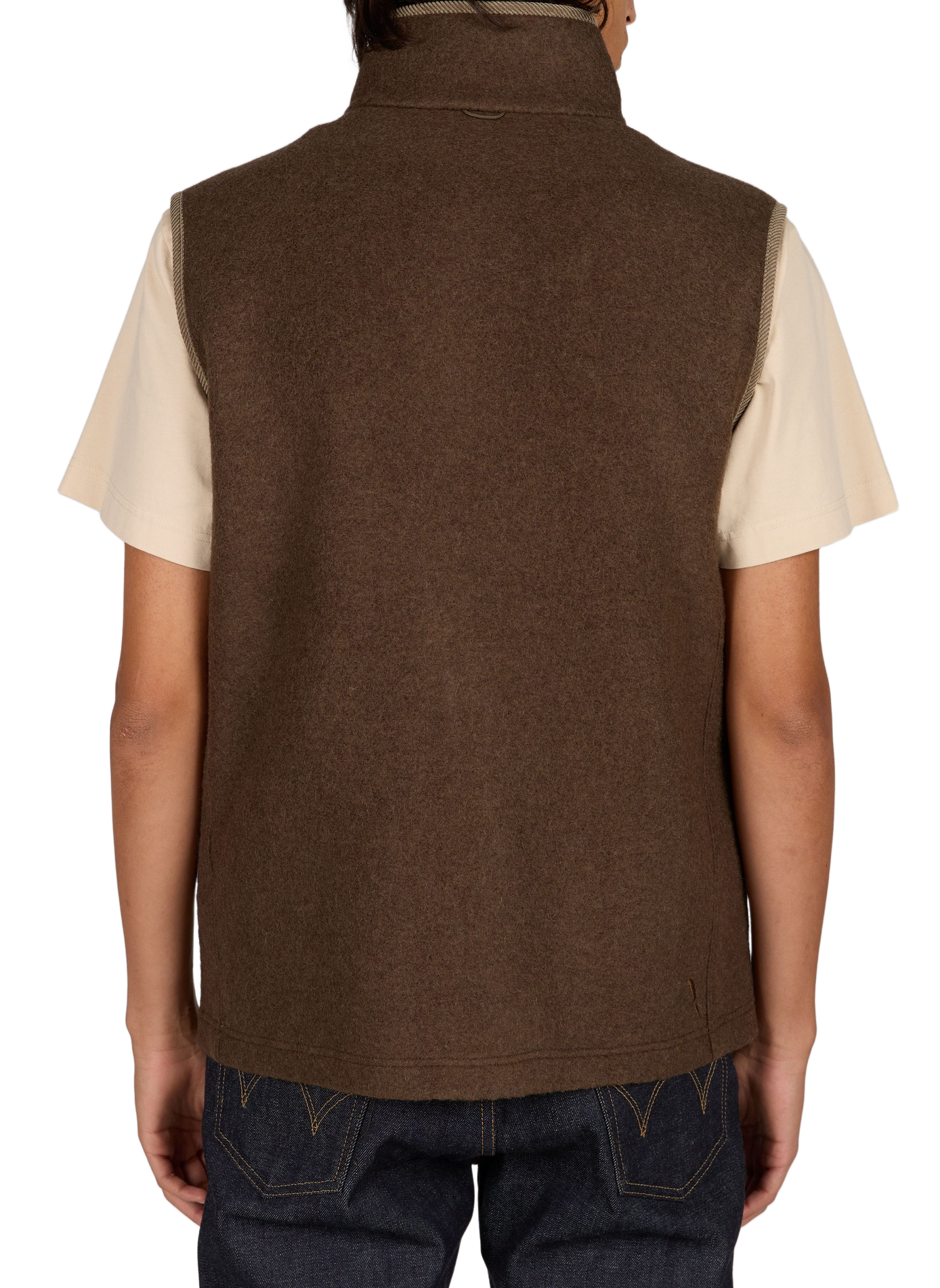 Gilet col montant en laine mélangée AIGLE Marron