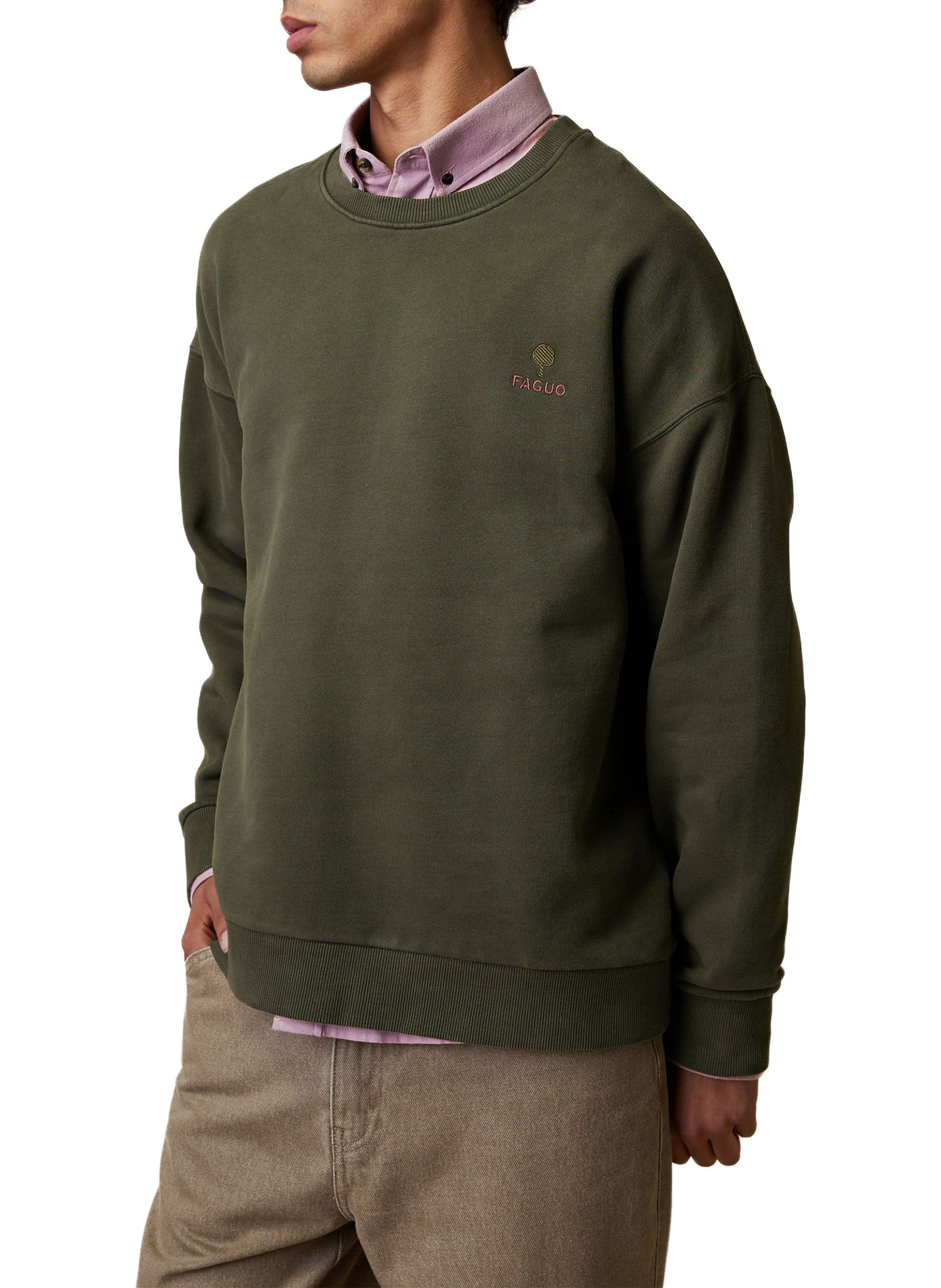 Rechte katoenen sweatshirt FAGUO Groen