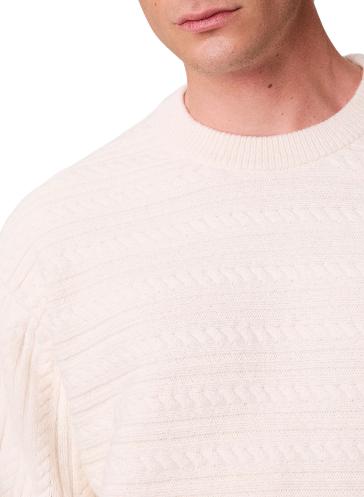 Straight-fit style in a wool and cotton blend knit CALVIN KLEIN White