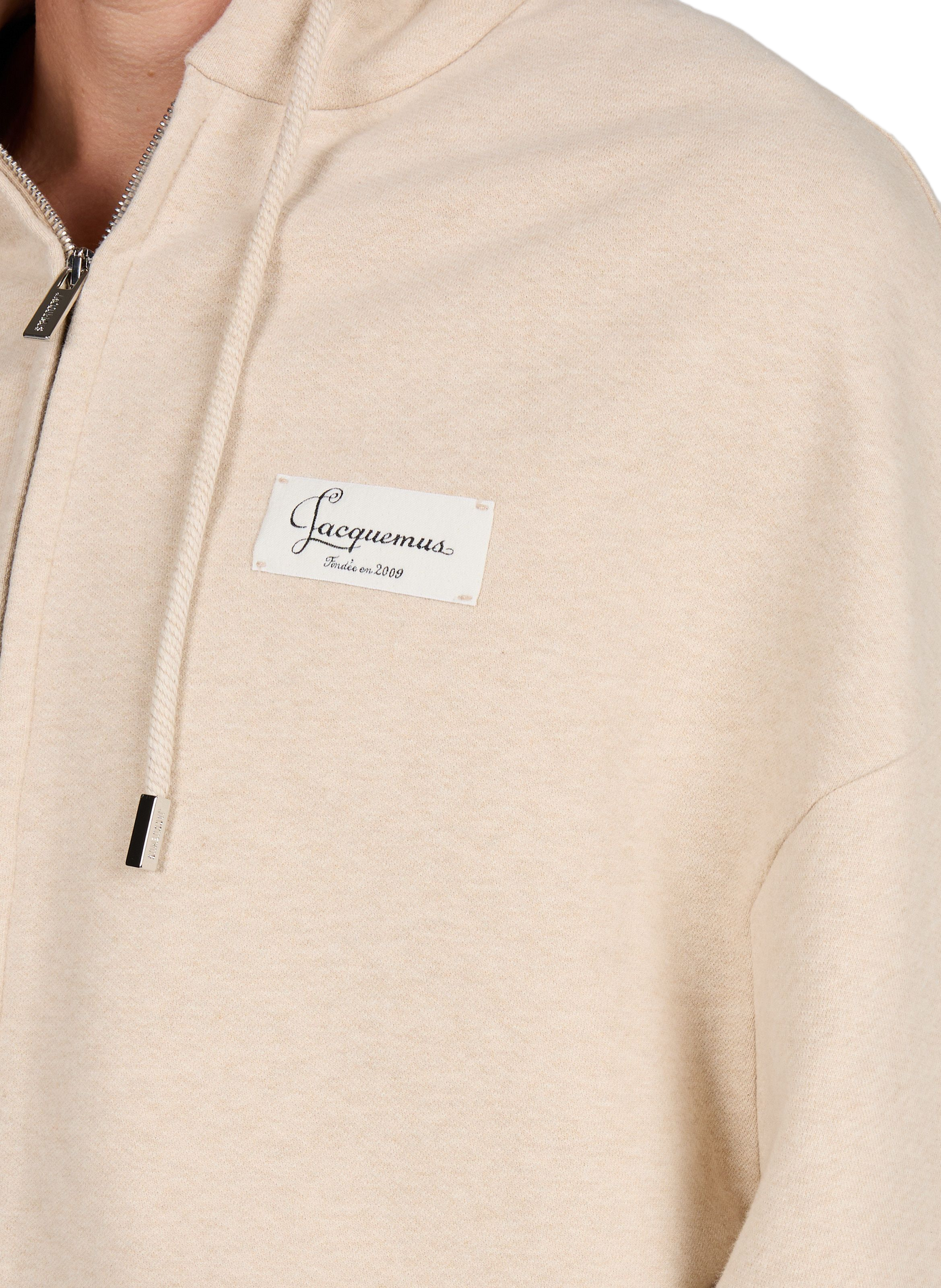 Effen hoodie met rits JACQUEMUS Beige