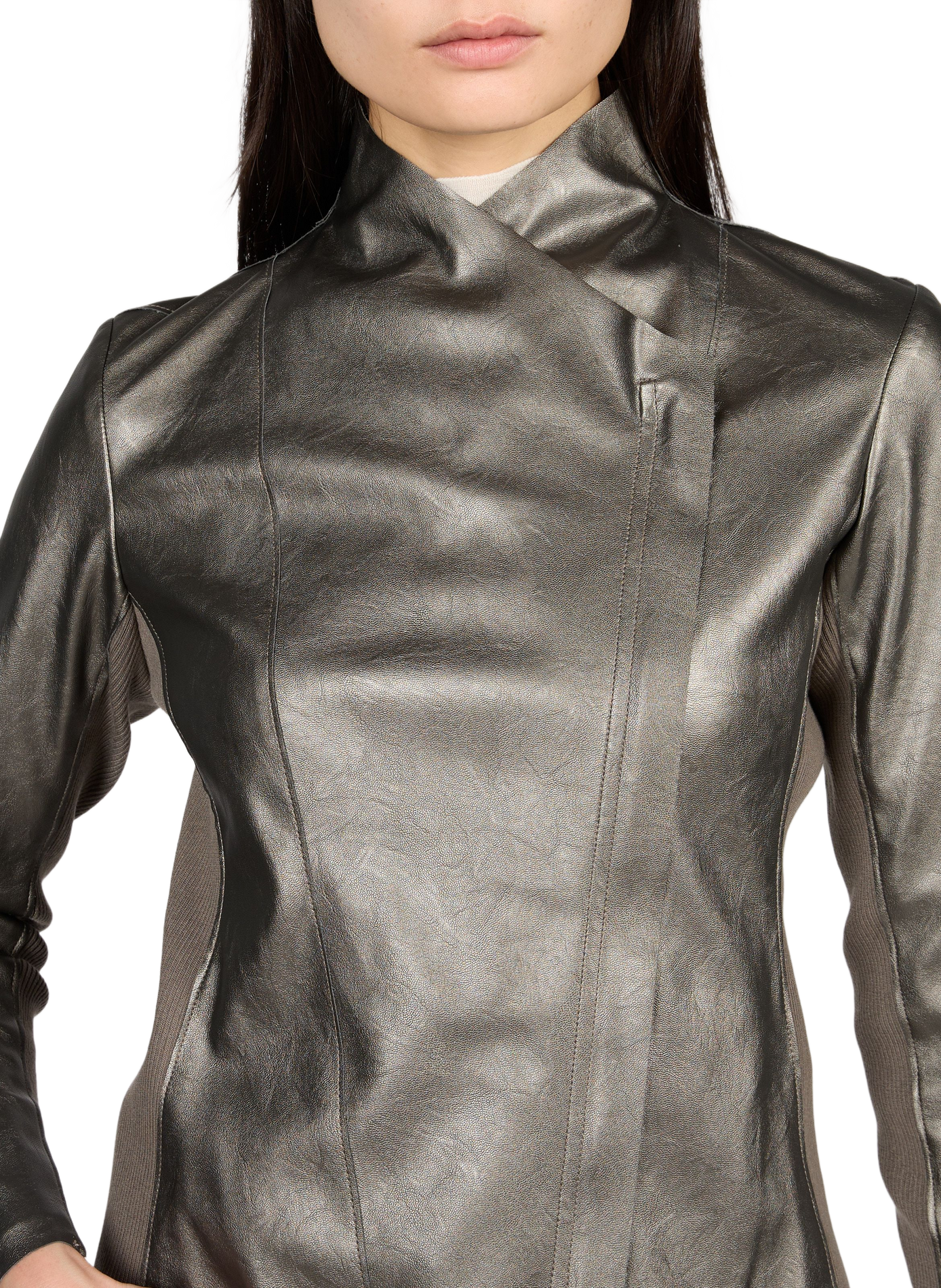 Metallic straight-cut jacket ADOLFO DOMINGUEZ Silver