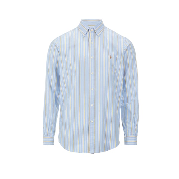 Chemise droite rayée en coton