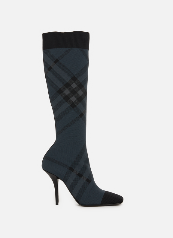 BURBERRY Check sock boots Grey