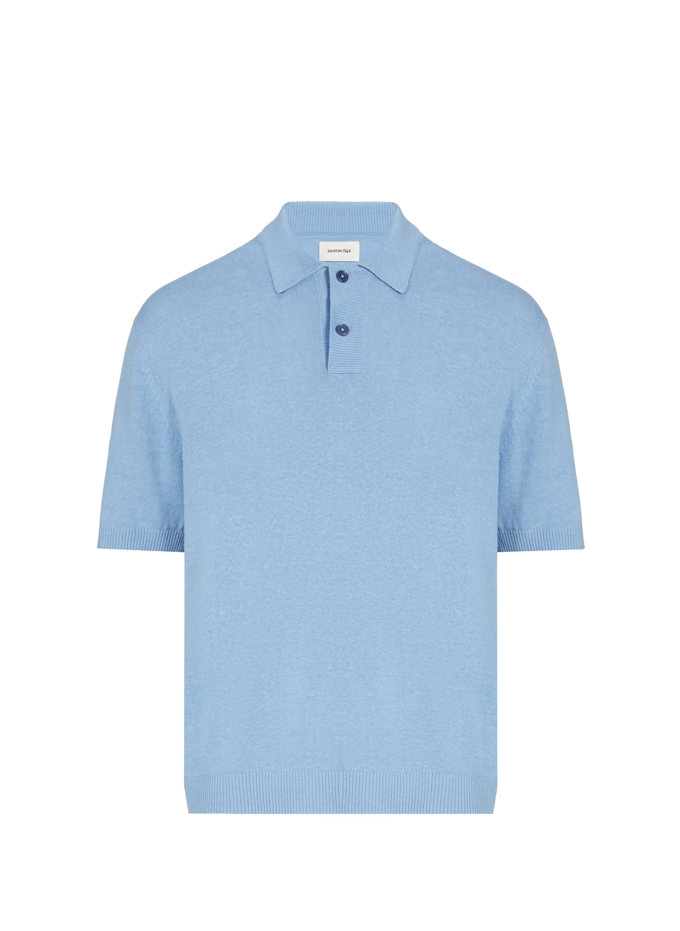 Linen and cotton polo shirt SAISON 1865 Blue