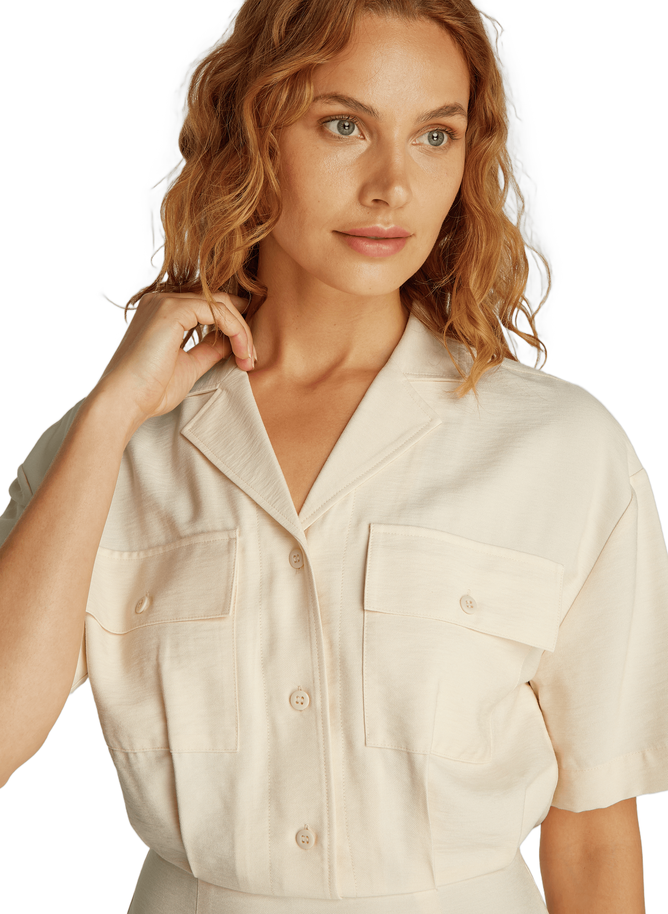 Robe chemise courte CALVIN KLEIN Beige