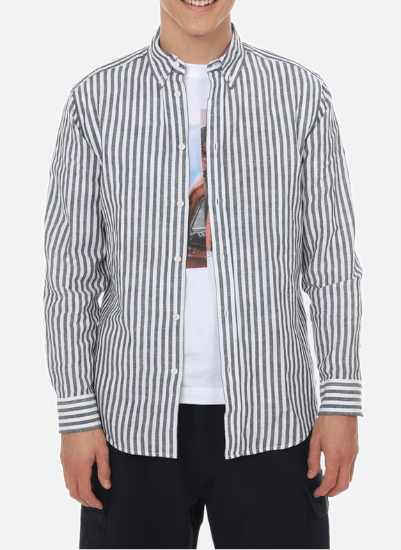 Striped linen and cotton shirt Blue by ESPRIT ESPRIT Striped linen and cotton shirt Blue