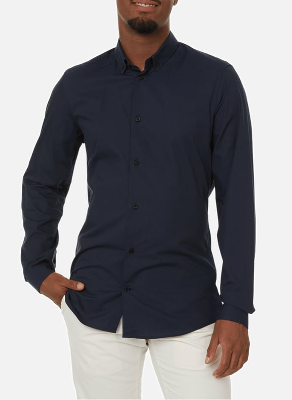 Chemise uni en coton Bleu by AU PRINTEMPS PARIS AU PRINTEMPS PARIS Chemise uni en coton Bleu