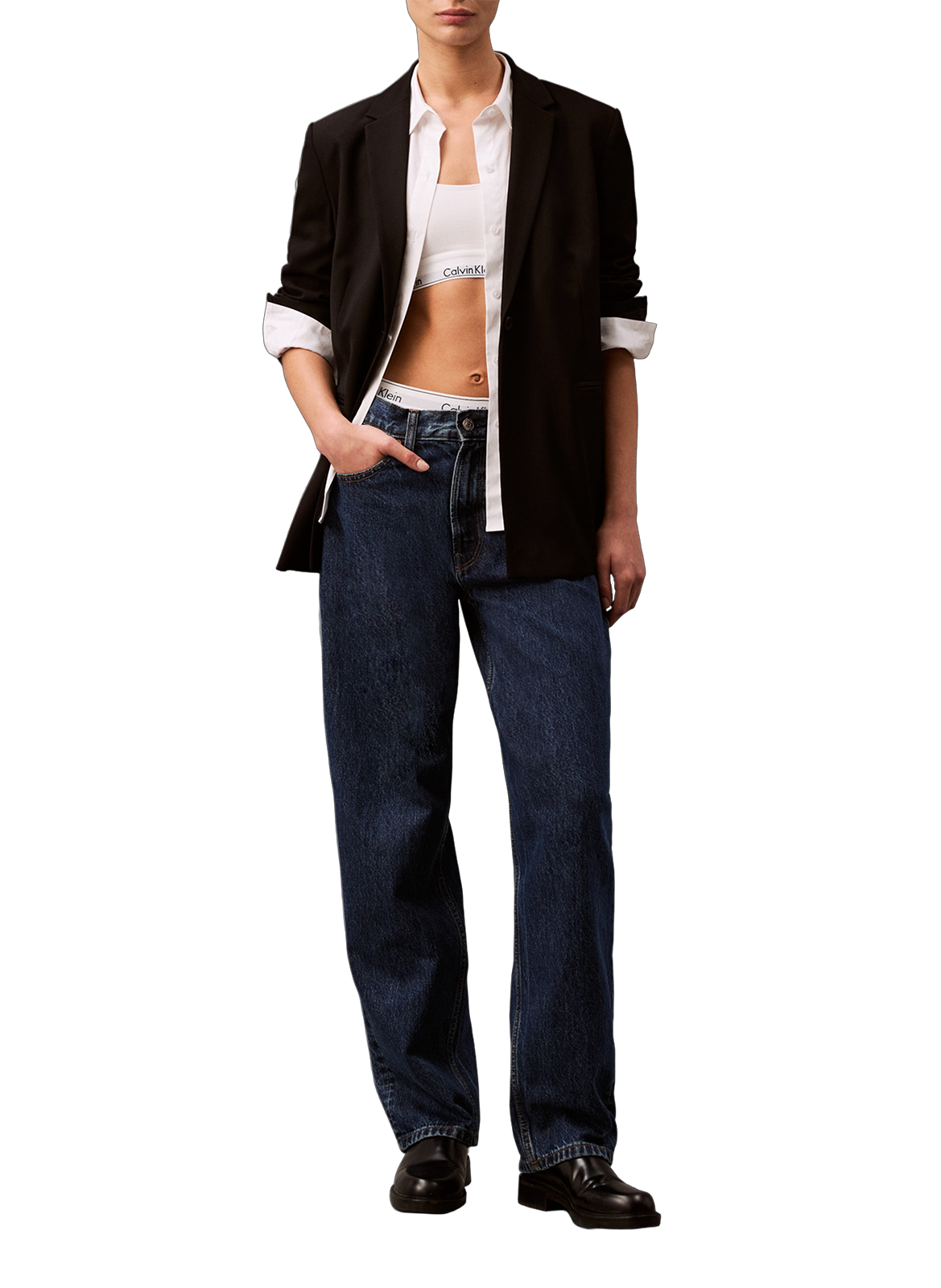 Blazer uni CALVIN KLEIN Noir