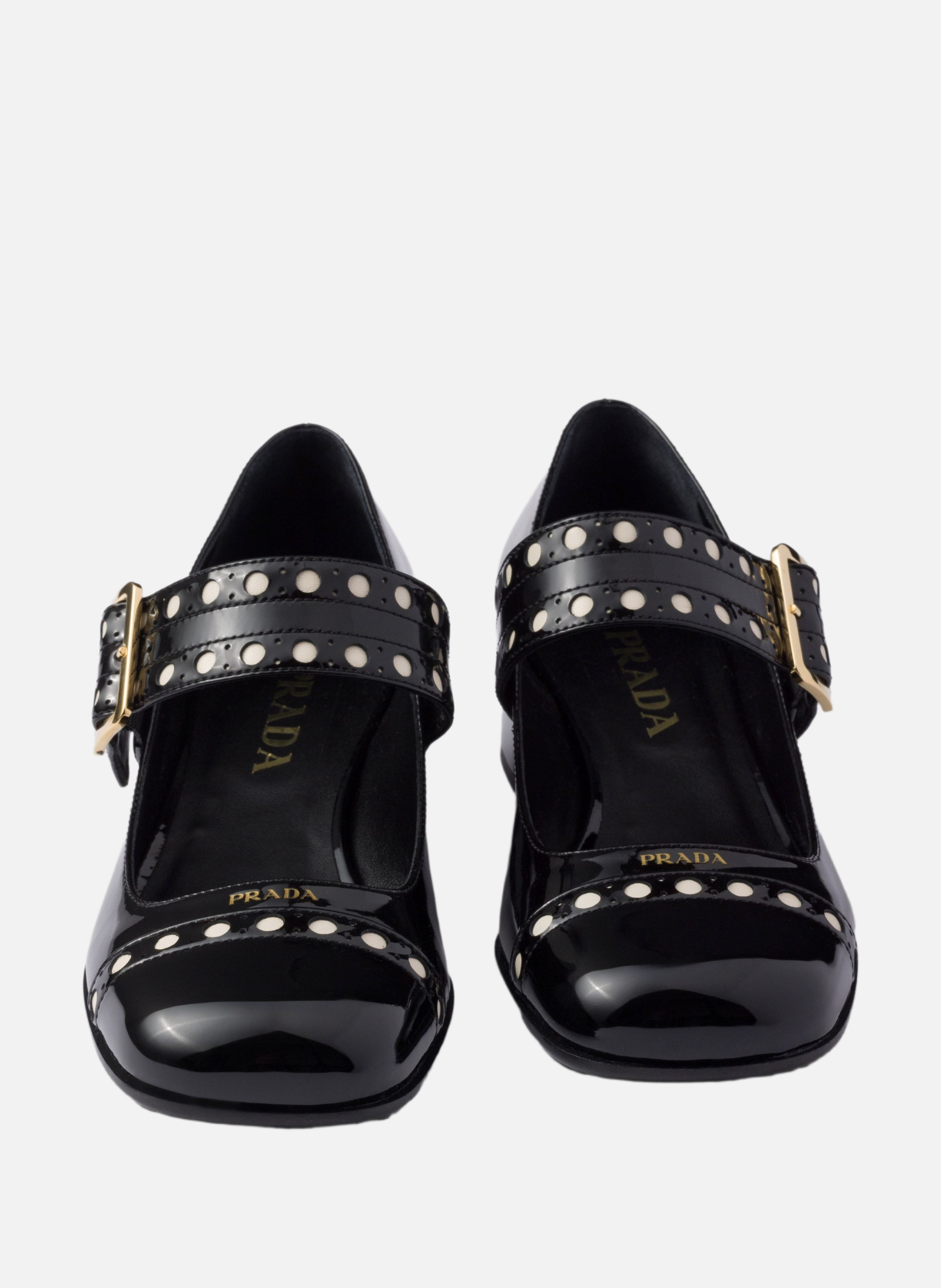 Babies en cuir verni PRADA Noir