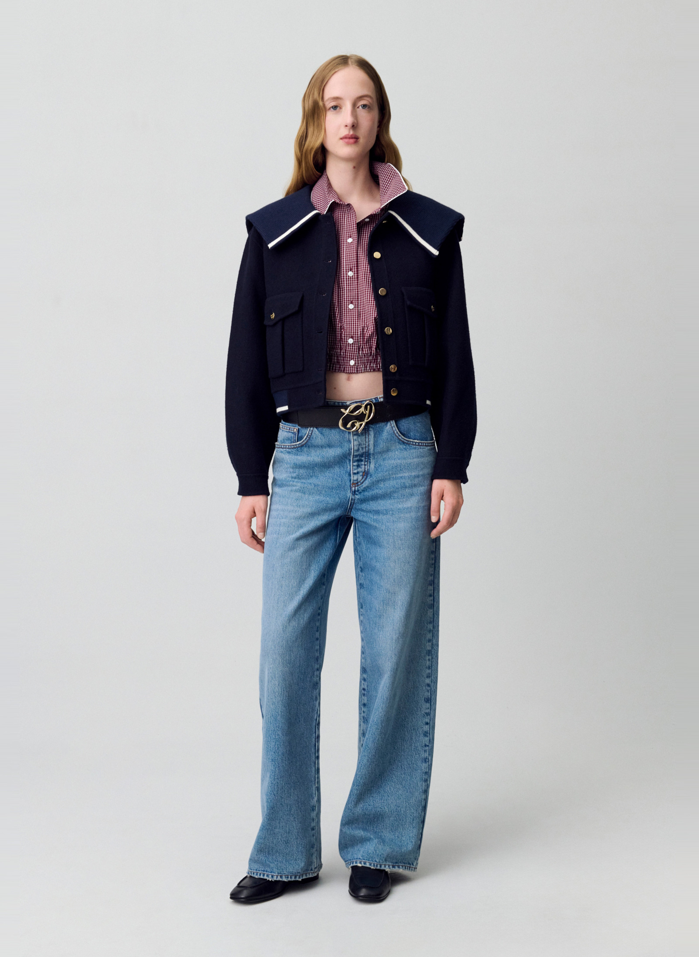 Veste en laine mélangée gesna CLAUDIE PIERLOT Bleu