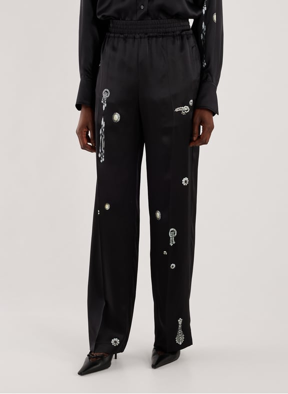 Pantalon large en soie Noir by VICTORIA BECKHAM VICTORIA BECKHAM Pantalon large en soie Noir