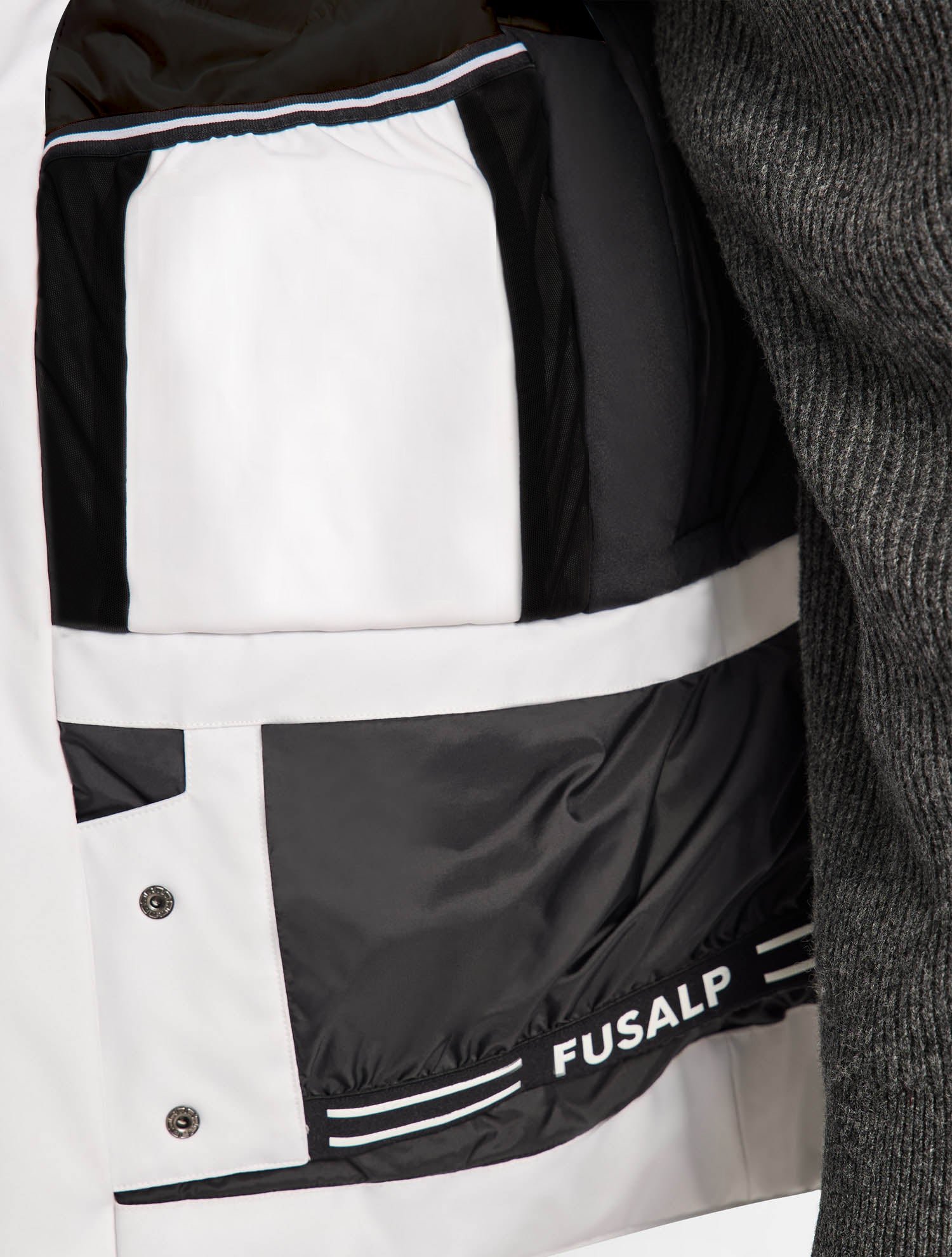 Veste de ski john col capuche coupe regular FUSALP Blanc